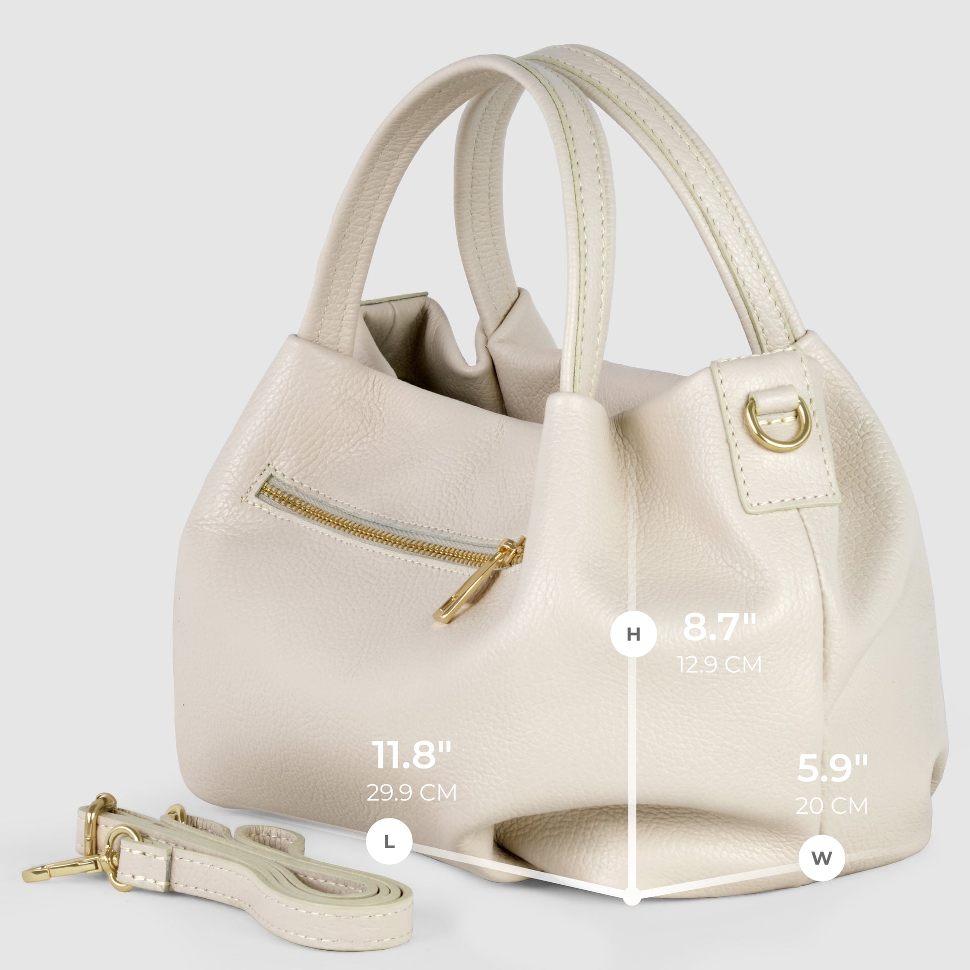 Small Italian Genuine Calf Leather Dumpling Bag