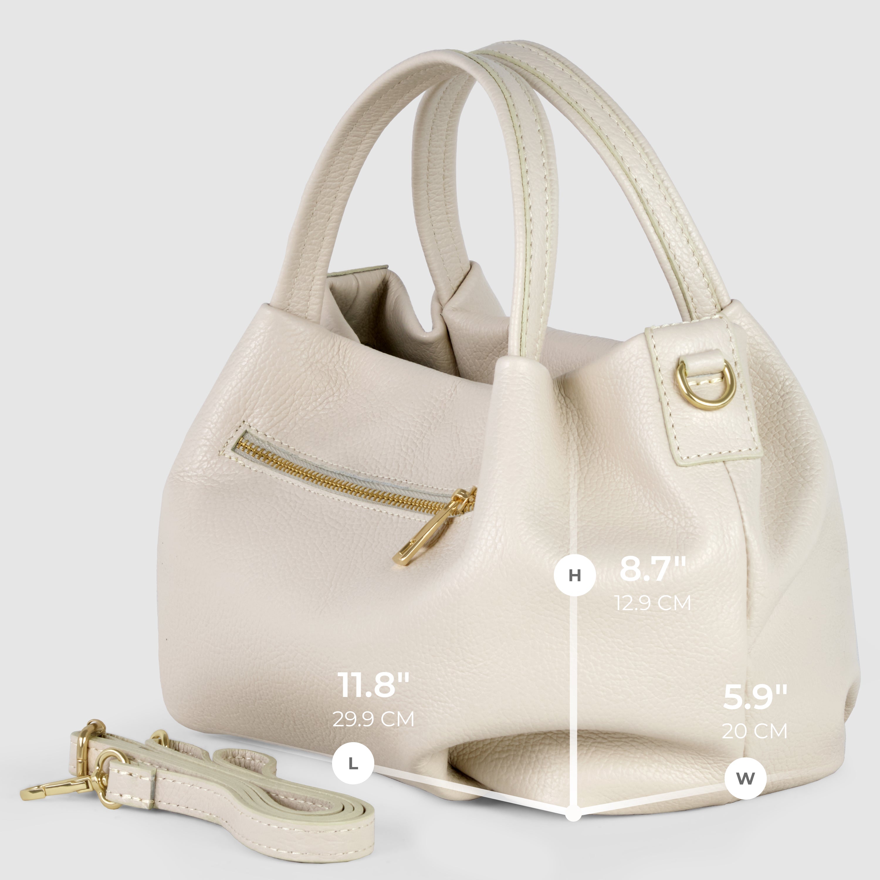 Small Italian Genuine Calf Leather Dumpling Bag