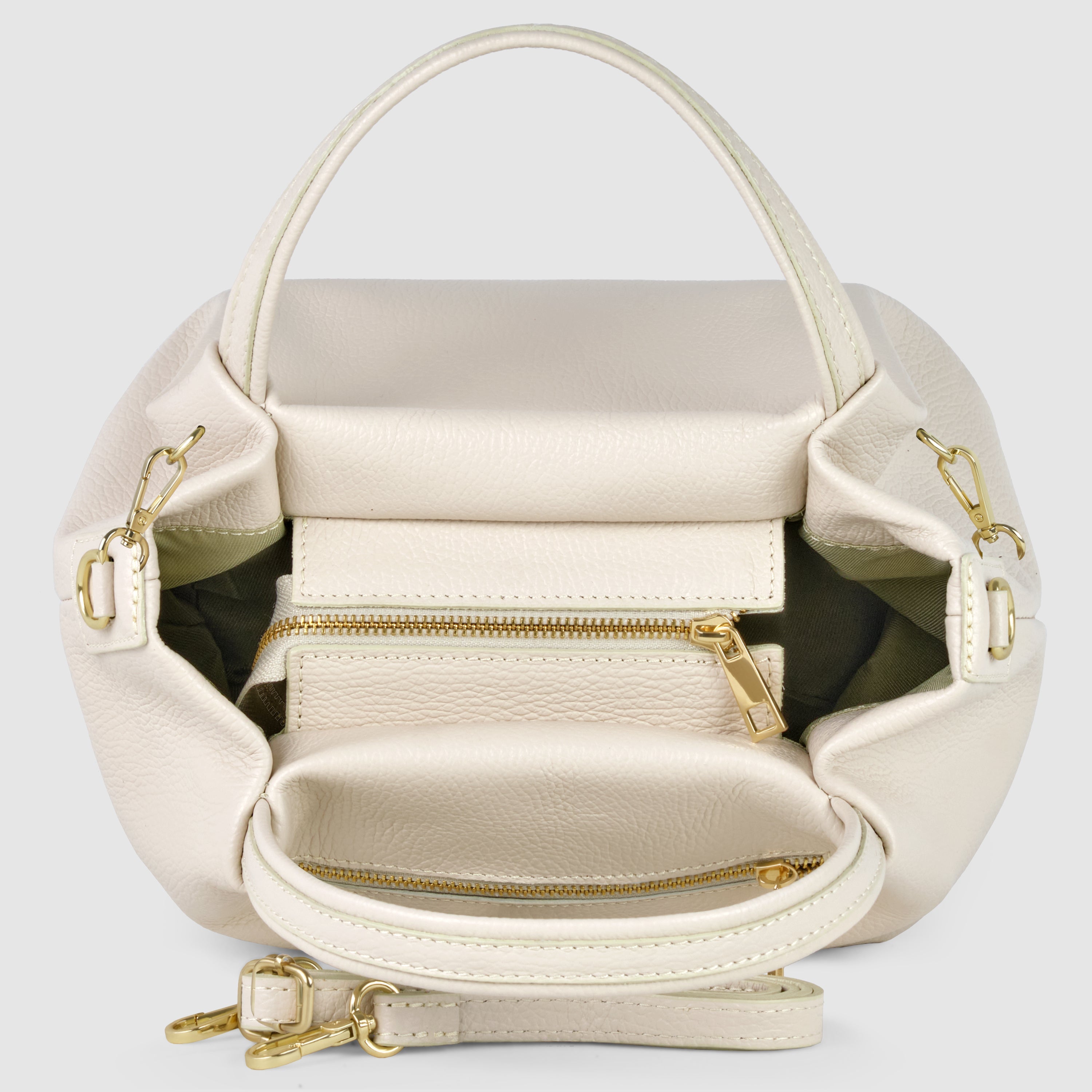 Small Italian Genuine Calf Leather Dumpling Bag