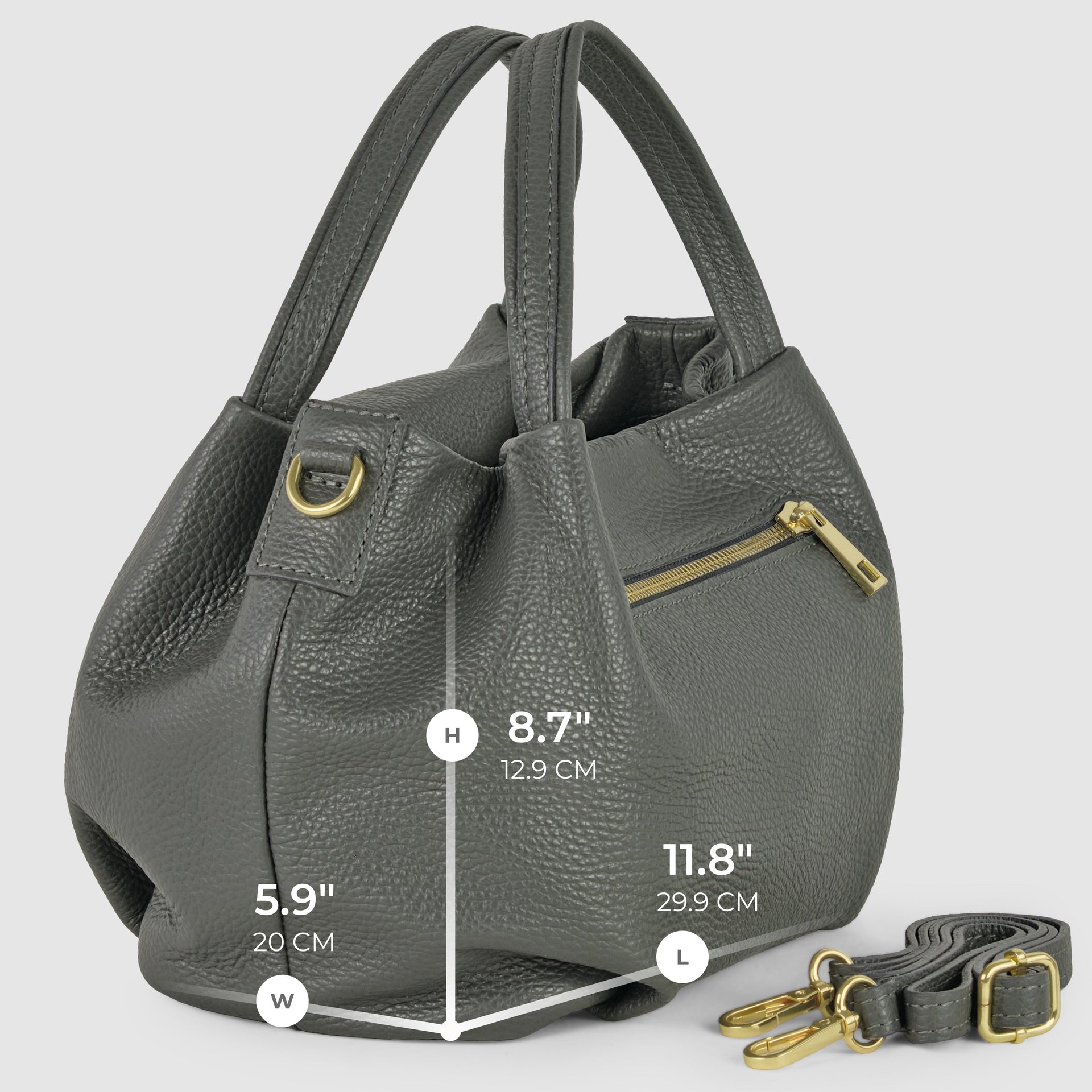 Small Italian Genuine Calf Leather Dumpling Bag