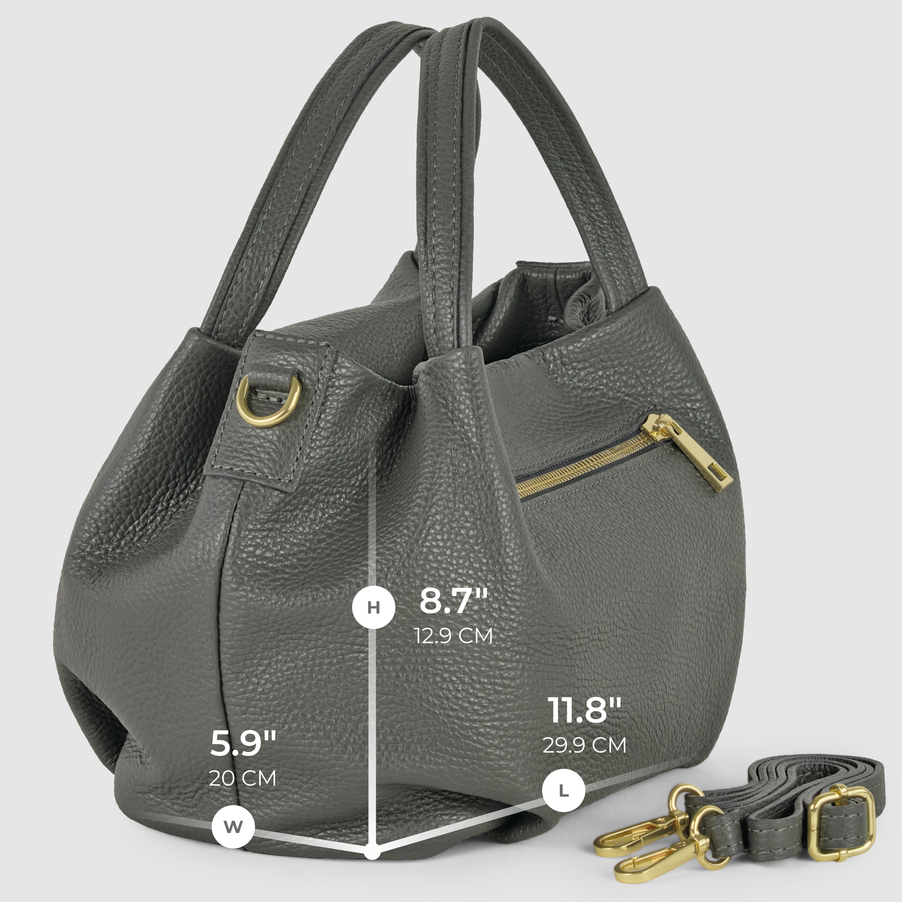 Small Italian Genuine Calf Leather Dumpling Bag