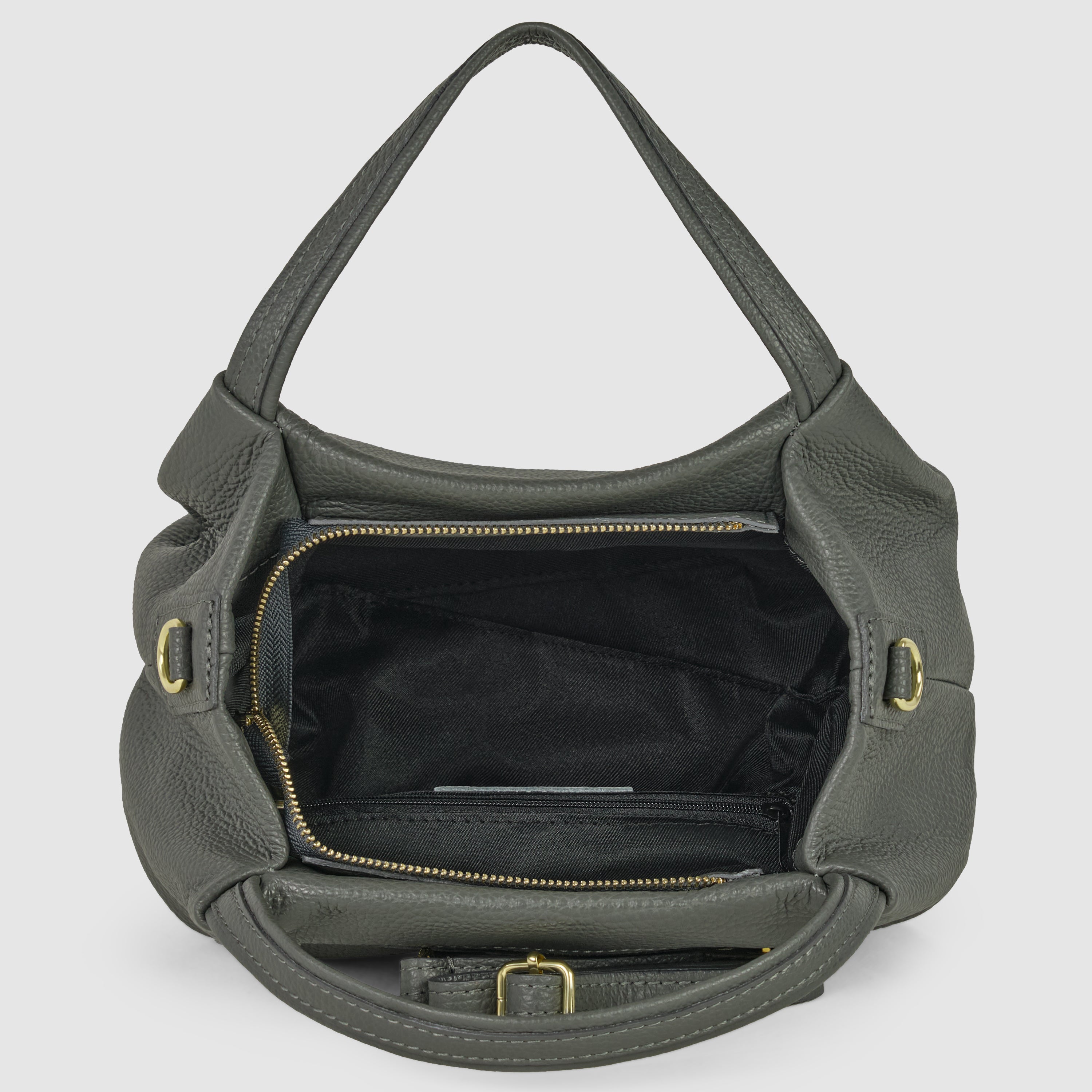 Small Italian Genuine Calf Leather Dumpling Bag