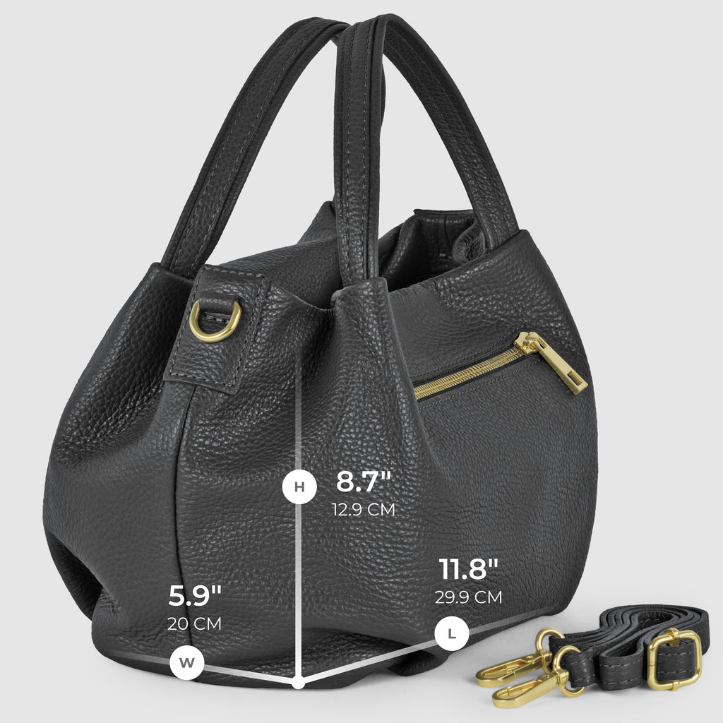 Small Italian Genuine Calf Leather Dumpling Bag