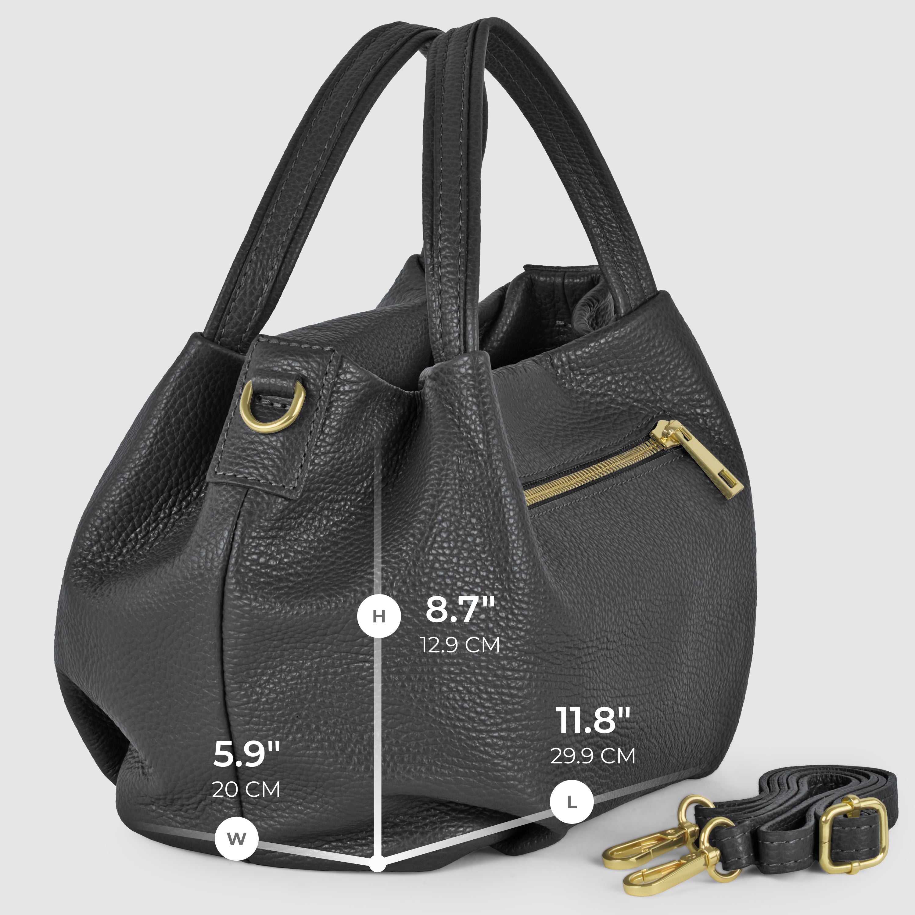 Small Italian Genuine Calf Leather Dumpling Bag