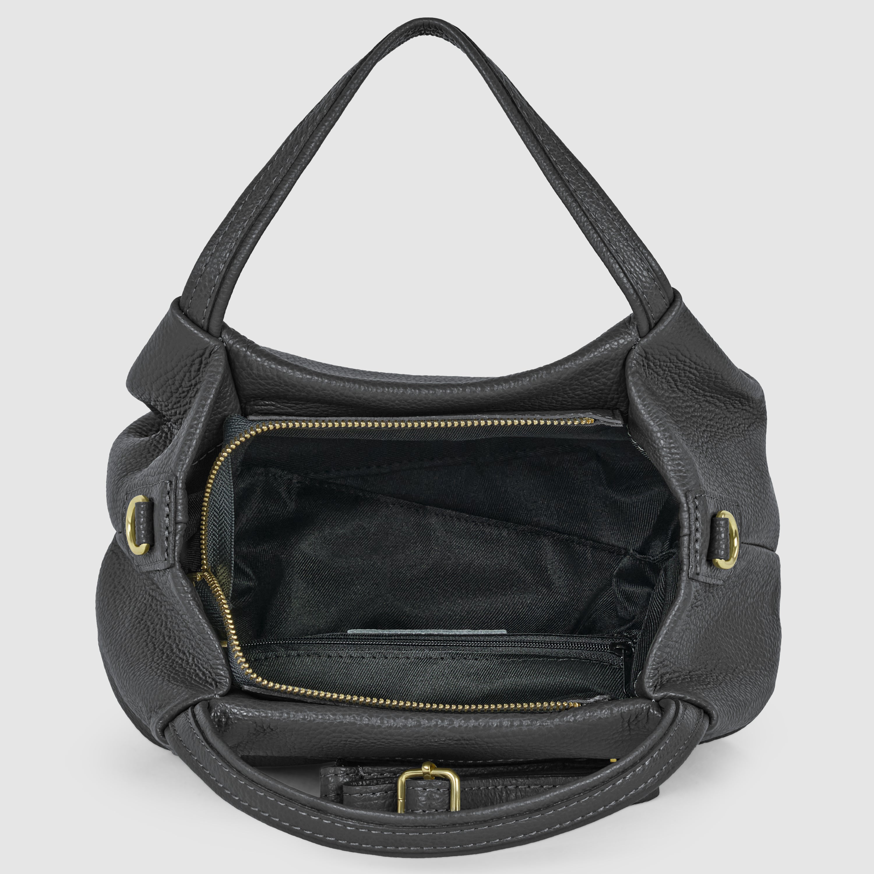 Small Italian Genuine Calf Leather Dumpling Bag