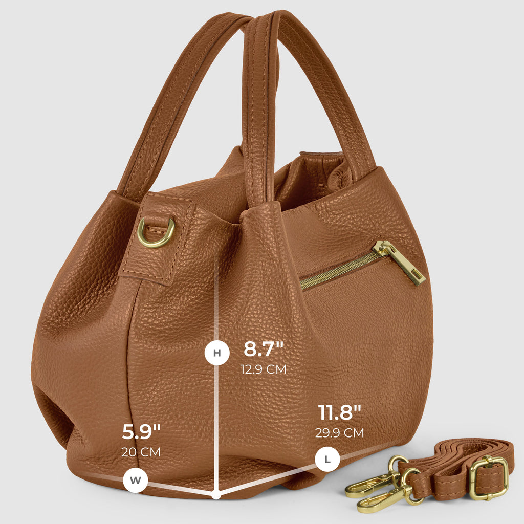 Small Italian Genuine Calf Leather Dumpling Bag