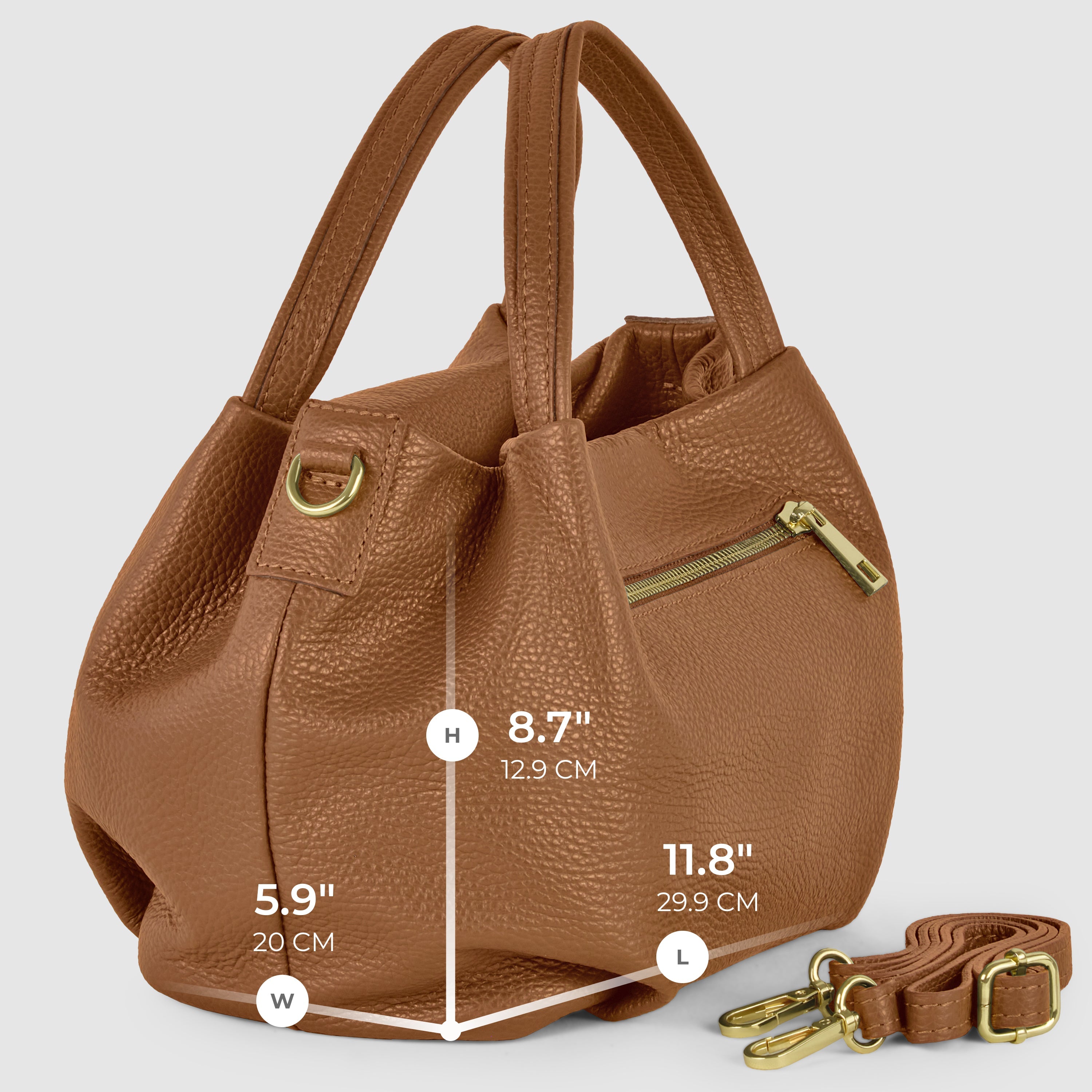 Small Italian Genuine Calf Leather Dumpling Bag