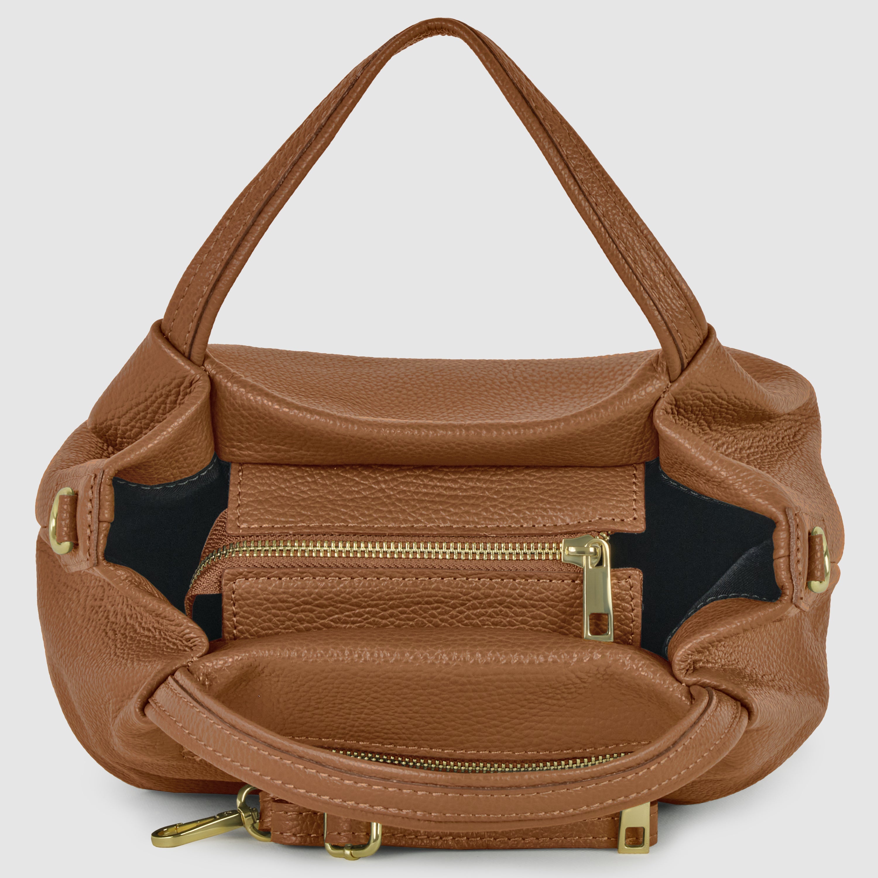 Small Italian Genuine Calf Leather Dumpling Bag