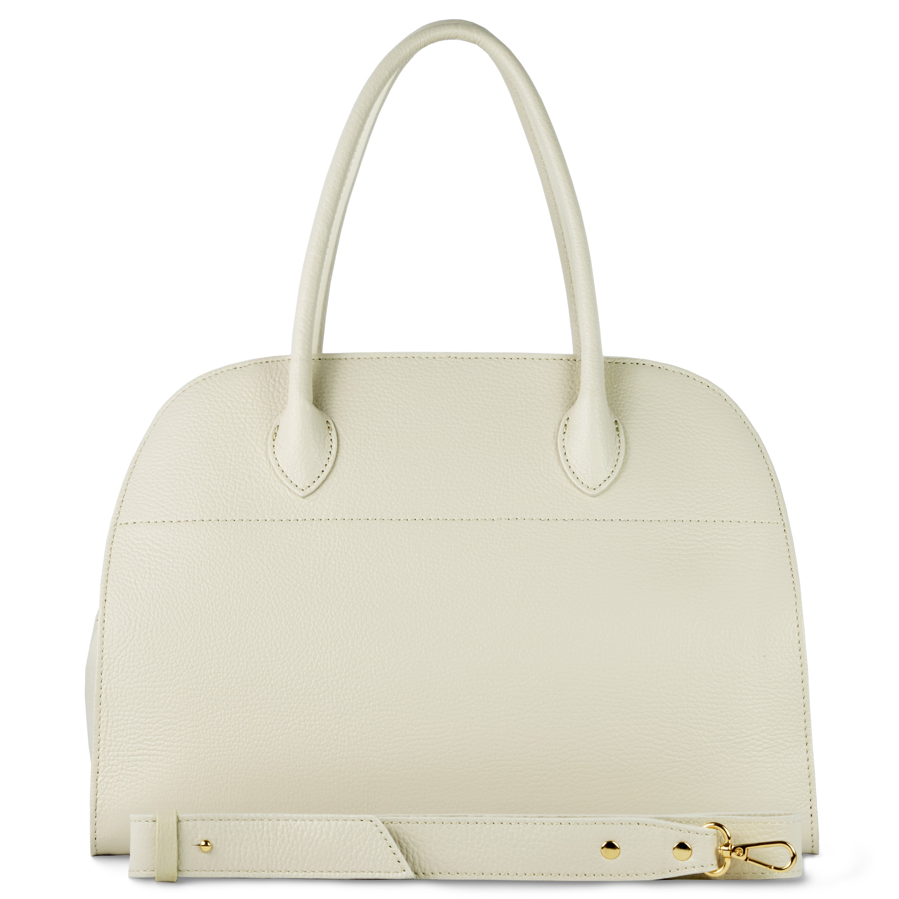 Italian Genuine Calf Leather Structured Top-Handle Bag