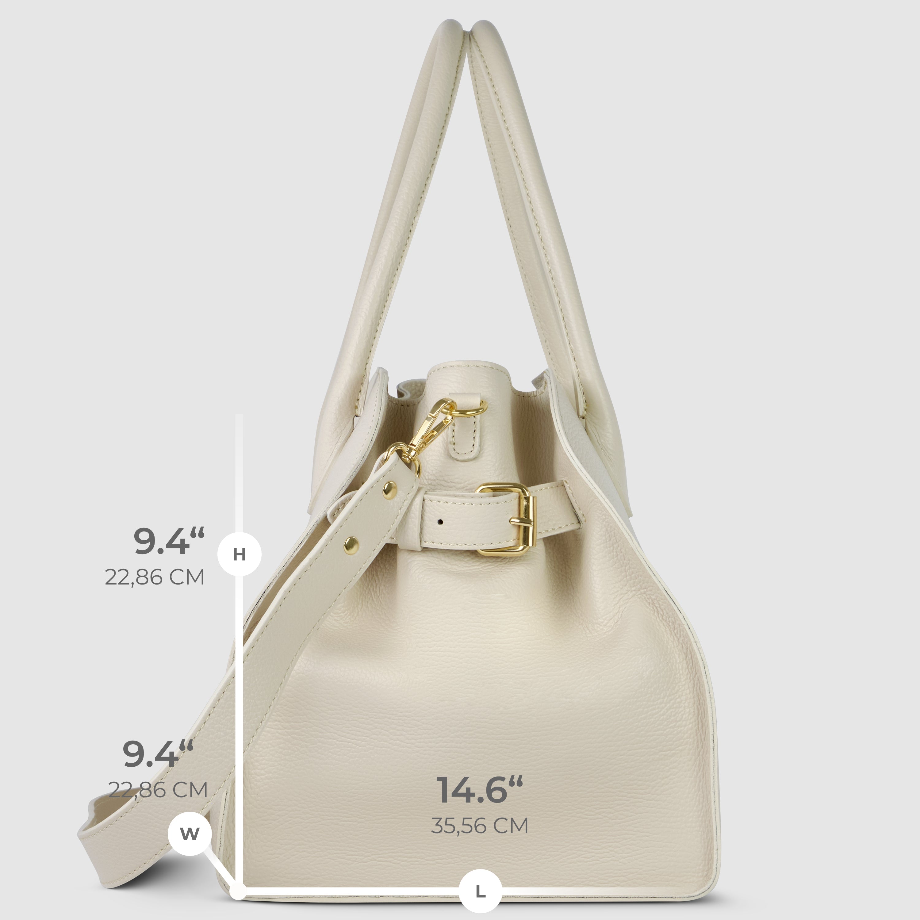 Italian Genuine Calf Leather Structured Top-Handle Bag