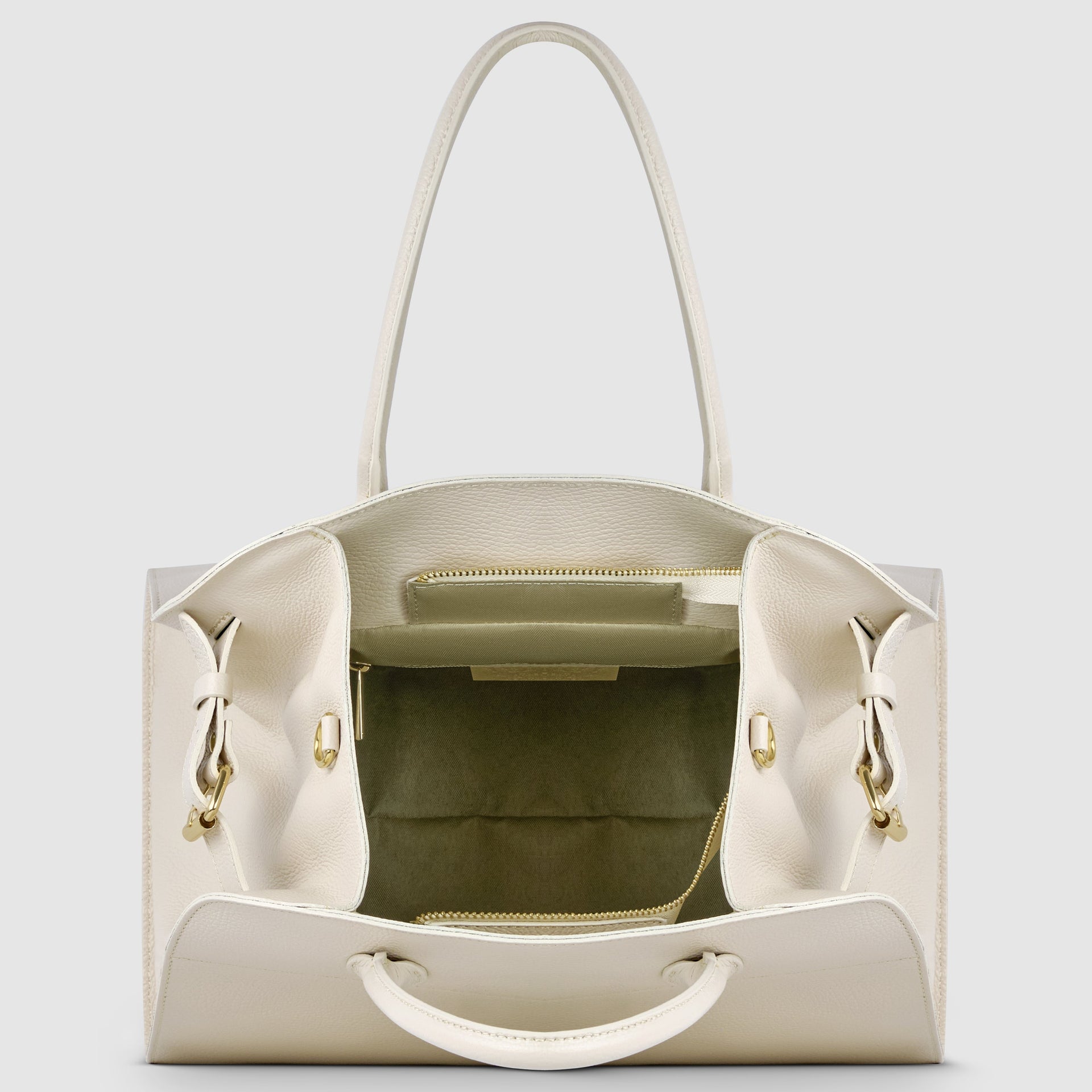 Italian Genuine Calf Leather Structured Top-Handle Bag