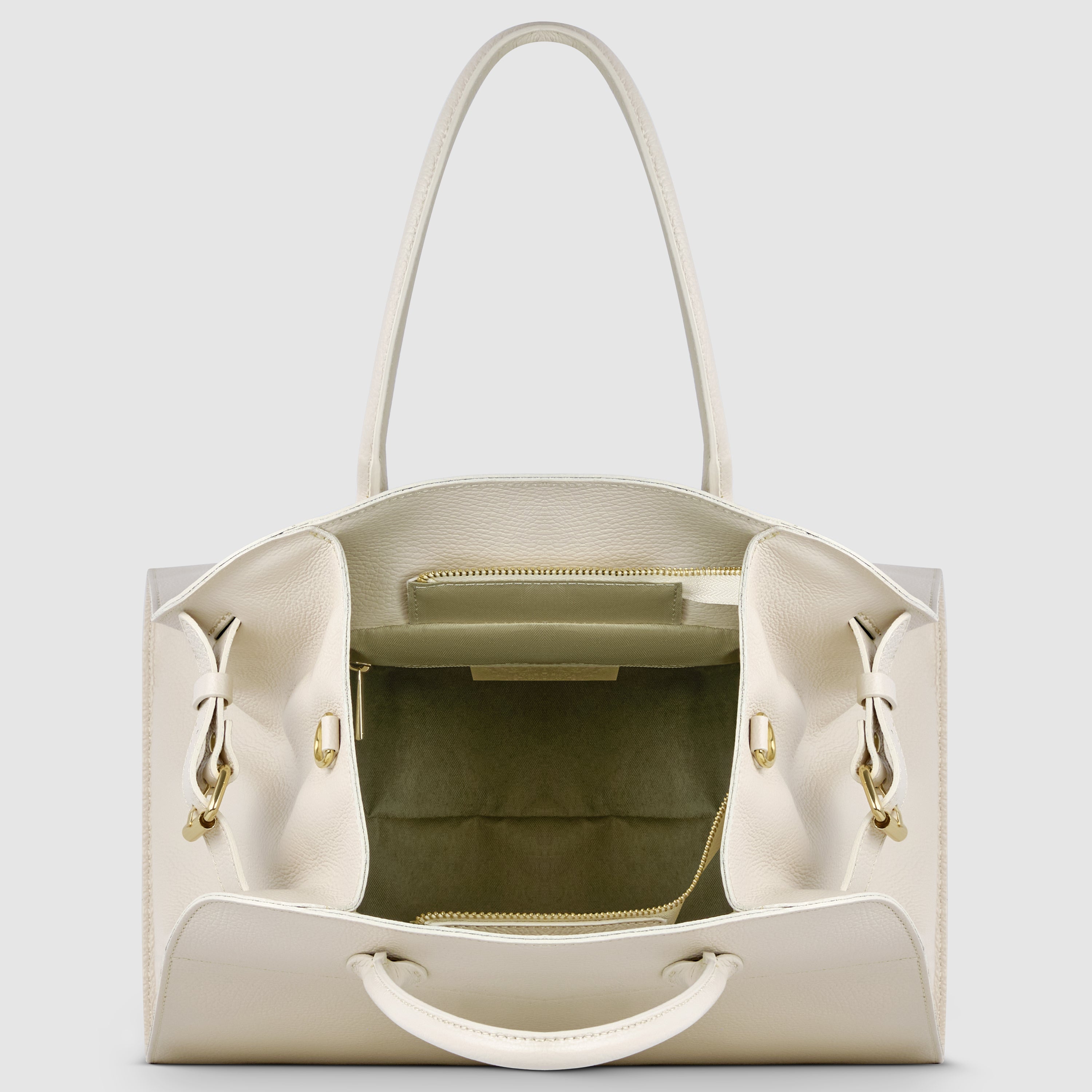 Italian Genuine Calf Leather Structured Top-Handle Bag
