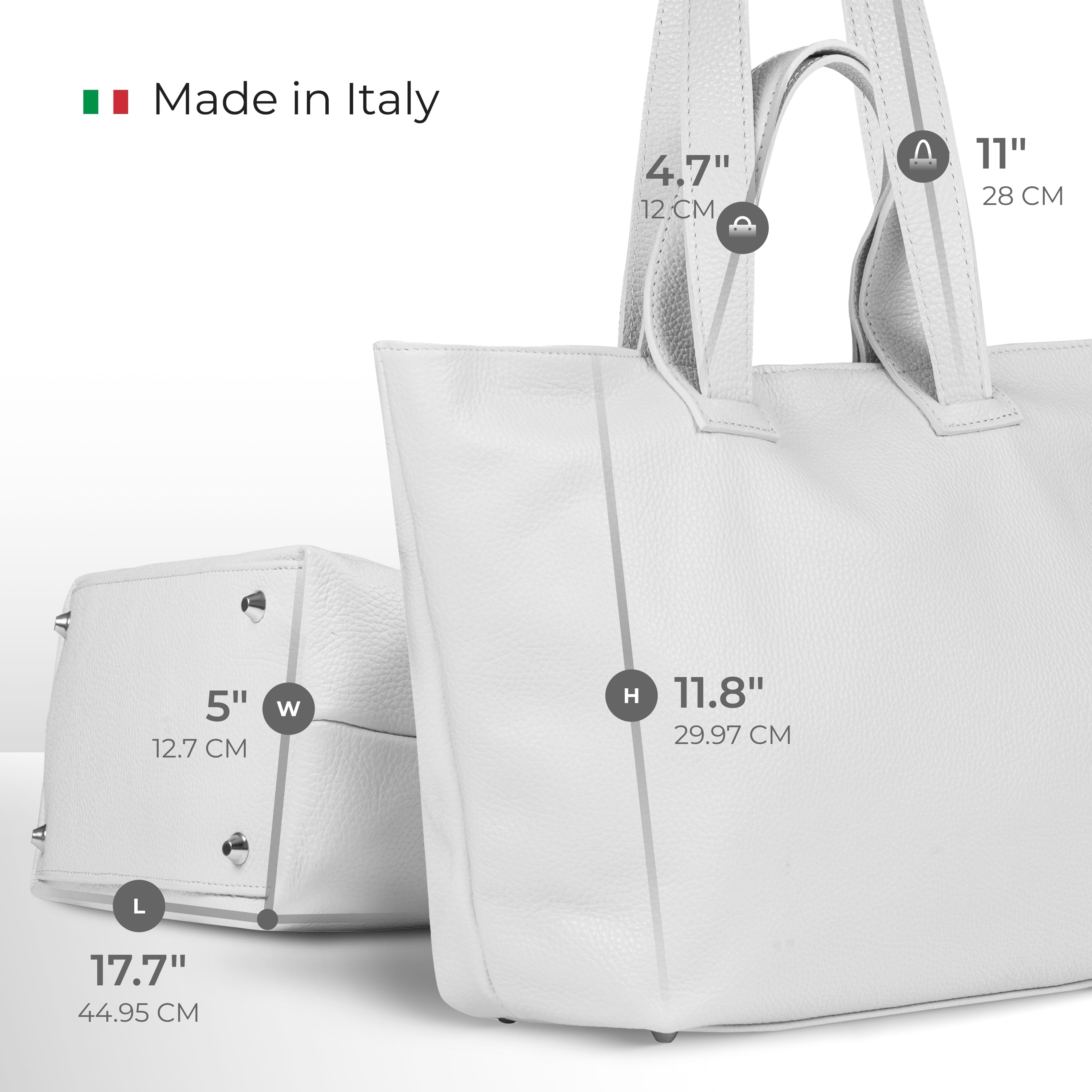Italian Genuine Calf Leather Tote Bag in Professional Style