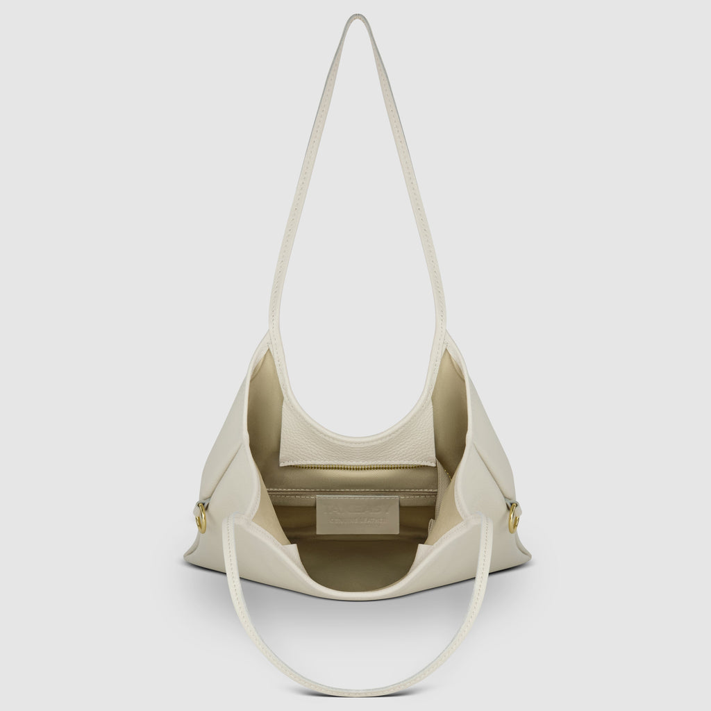 Italian Genuine Calf Leather Vertical Tote Bag with Crossbody Strap