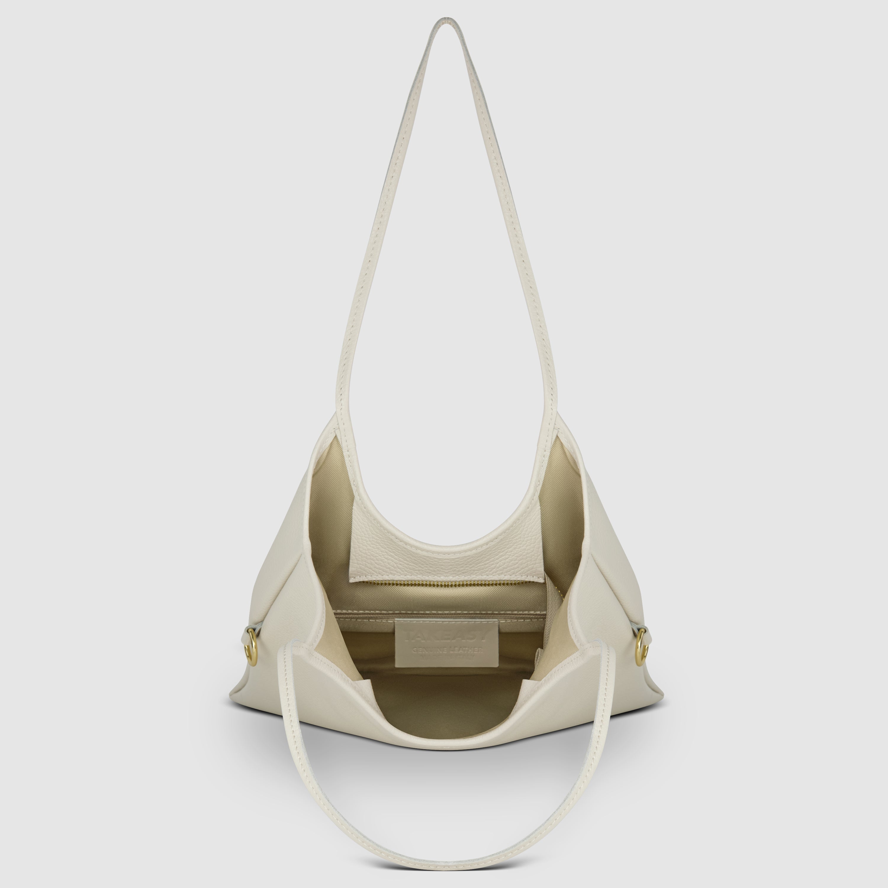 Italian Genuine Calf Leather Vertical Tote Bag with Crossbody Strap