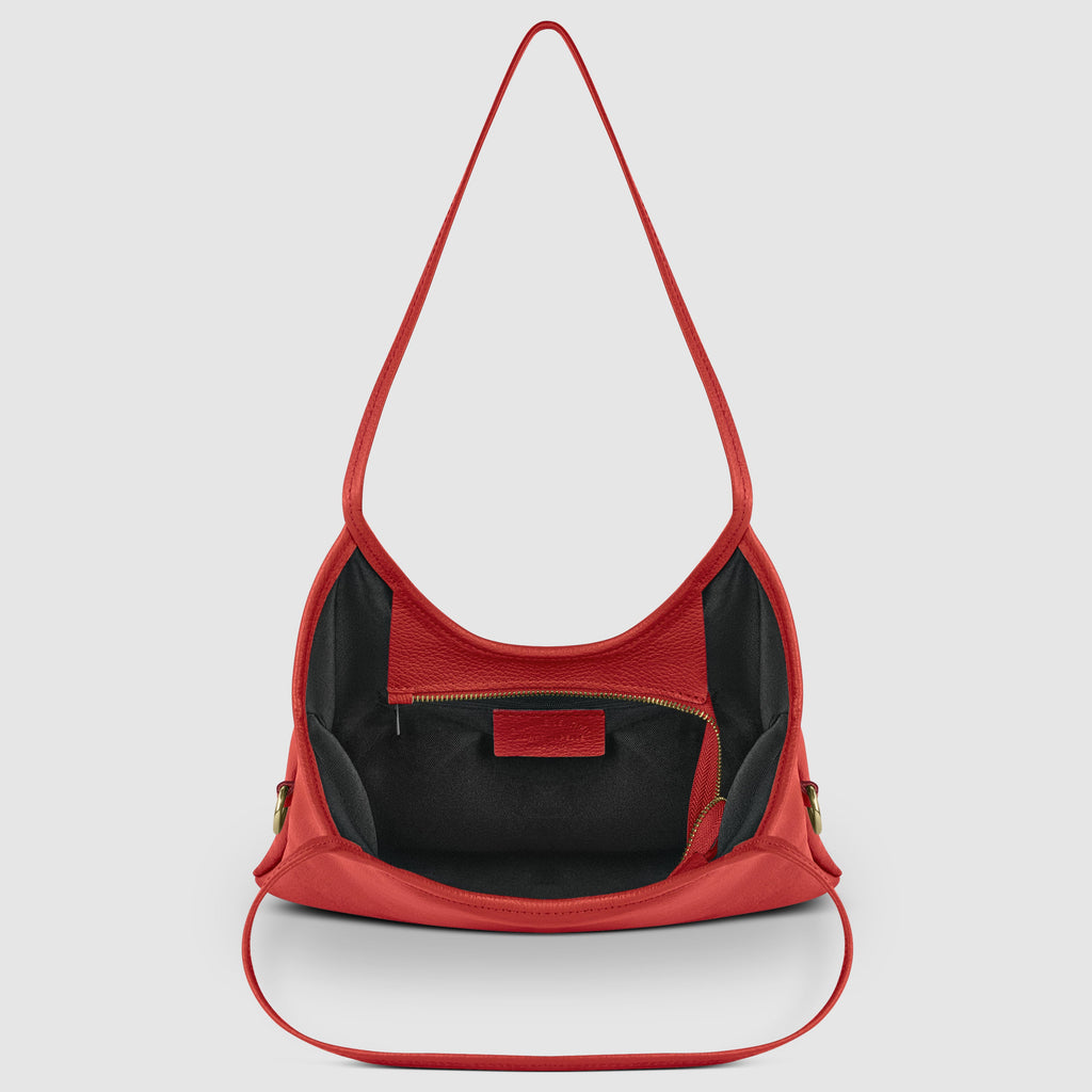 Italian Genuine Calf Leather Vertical Tote Bag with Crossbody Strap