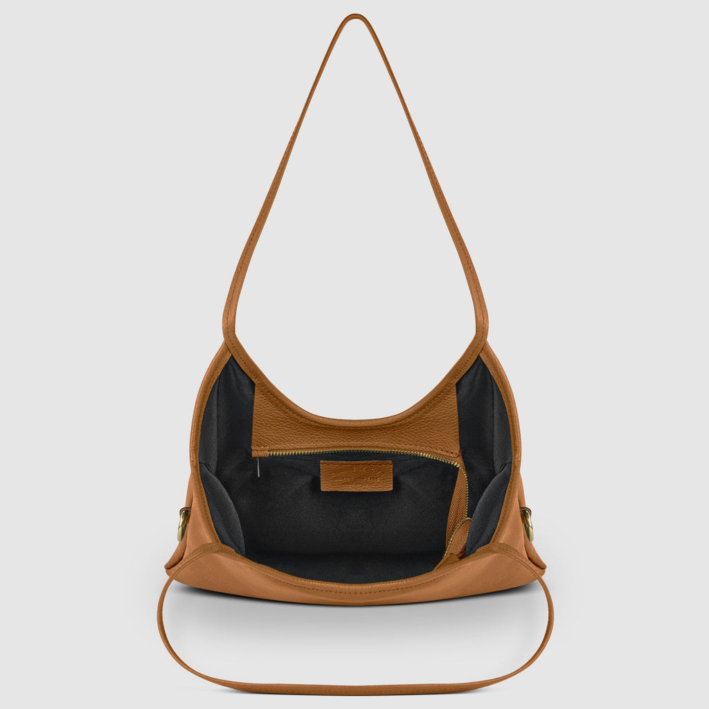 Italian Genuine Calf Leather Vertical Tote Bag with Crossbody Strap