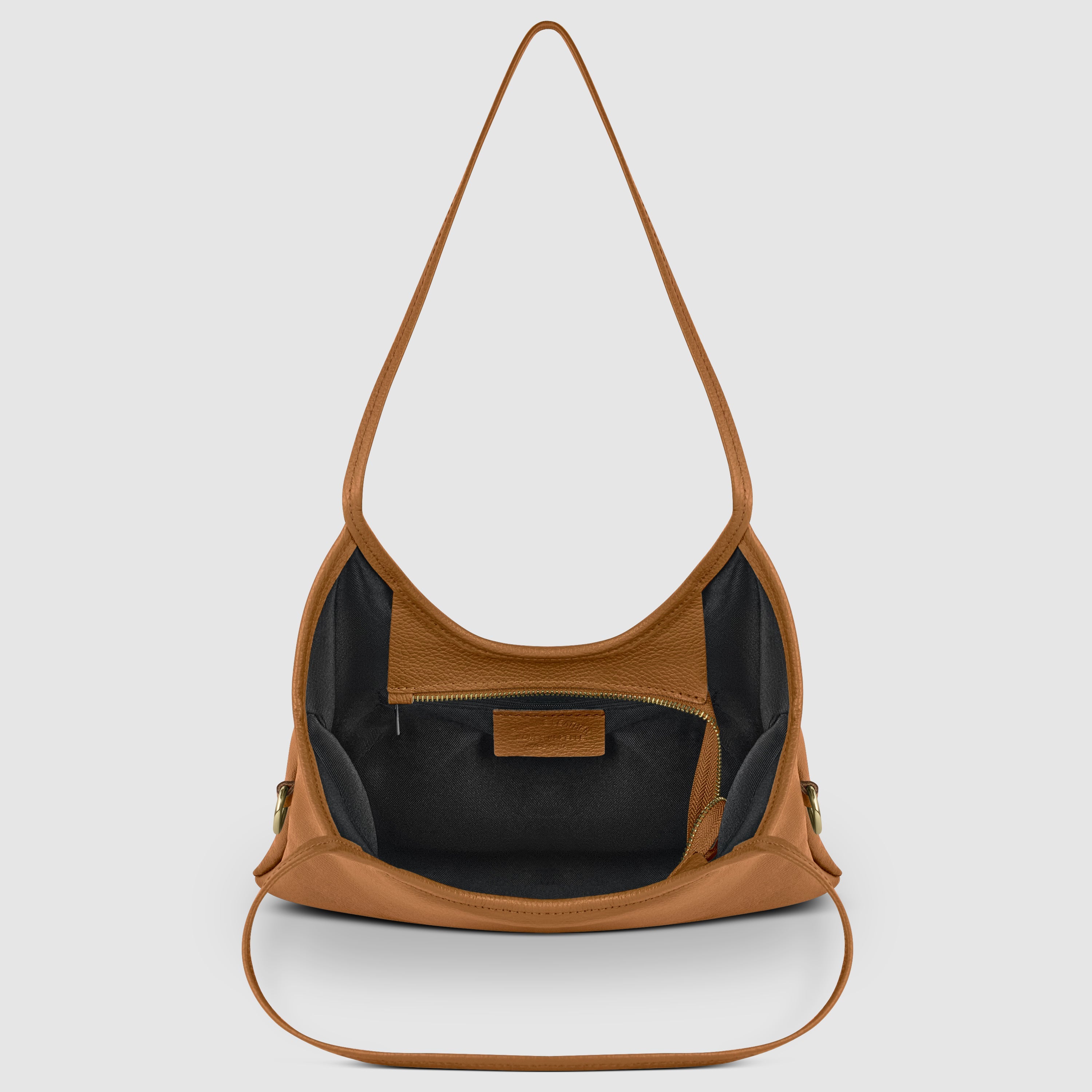Italian Genuine Calf Leather Vertical Tote Bag with Crossbody Strap