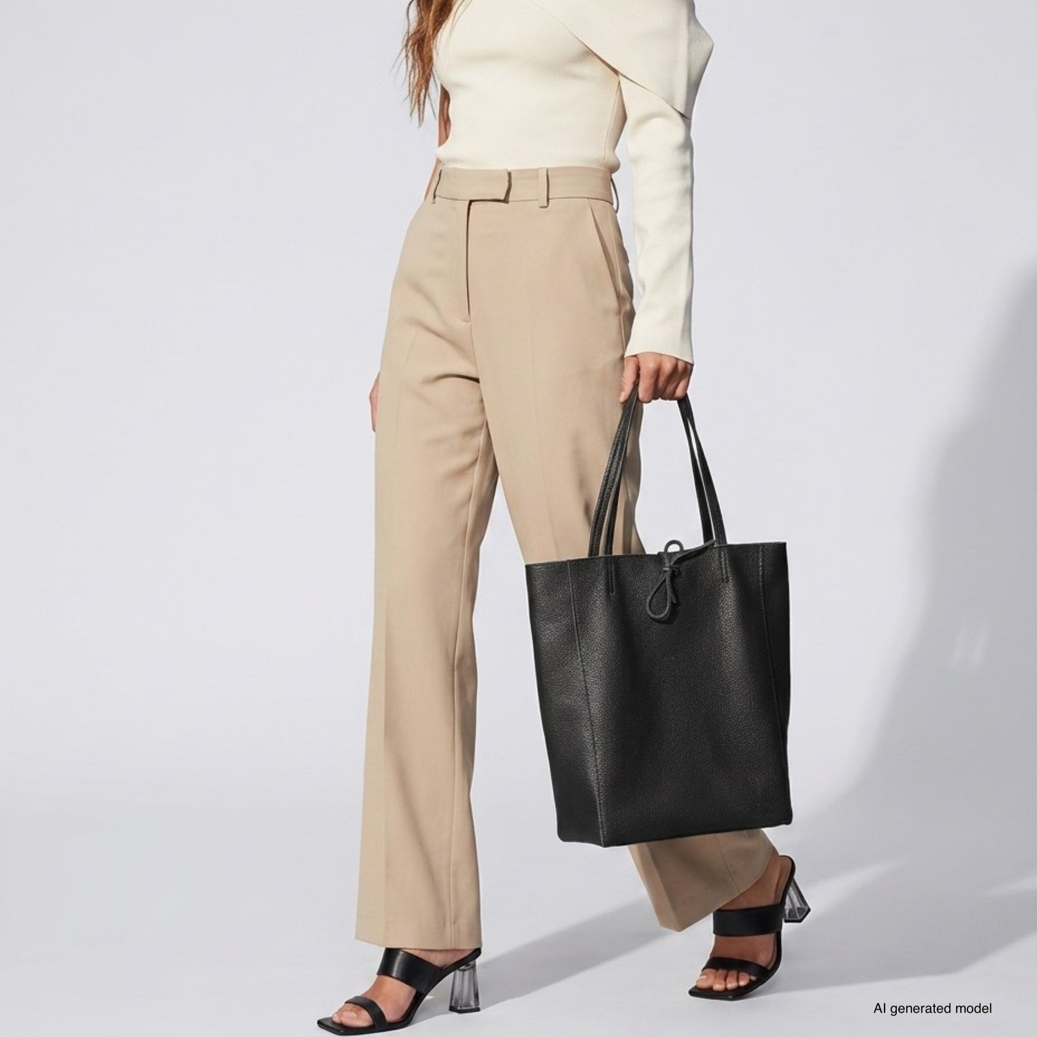Italian Genuine Calf Leather Tote Bag - Minimalist Everyday Carryall