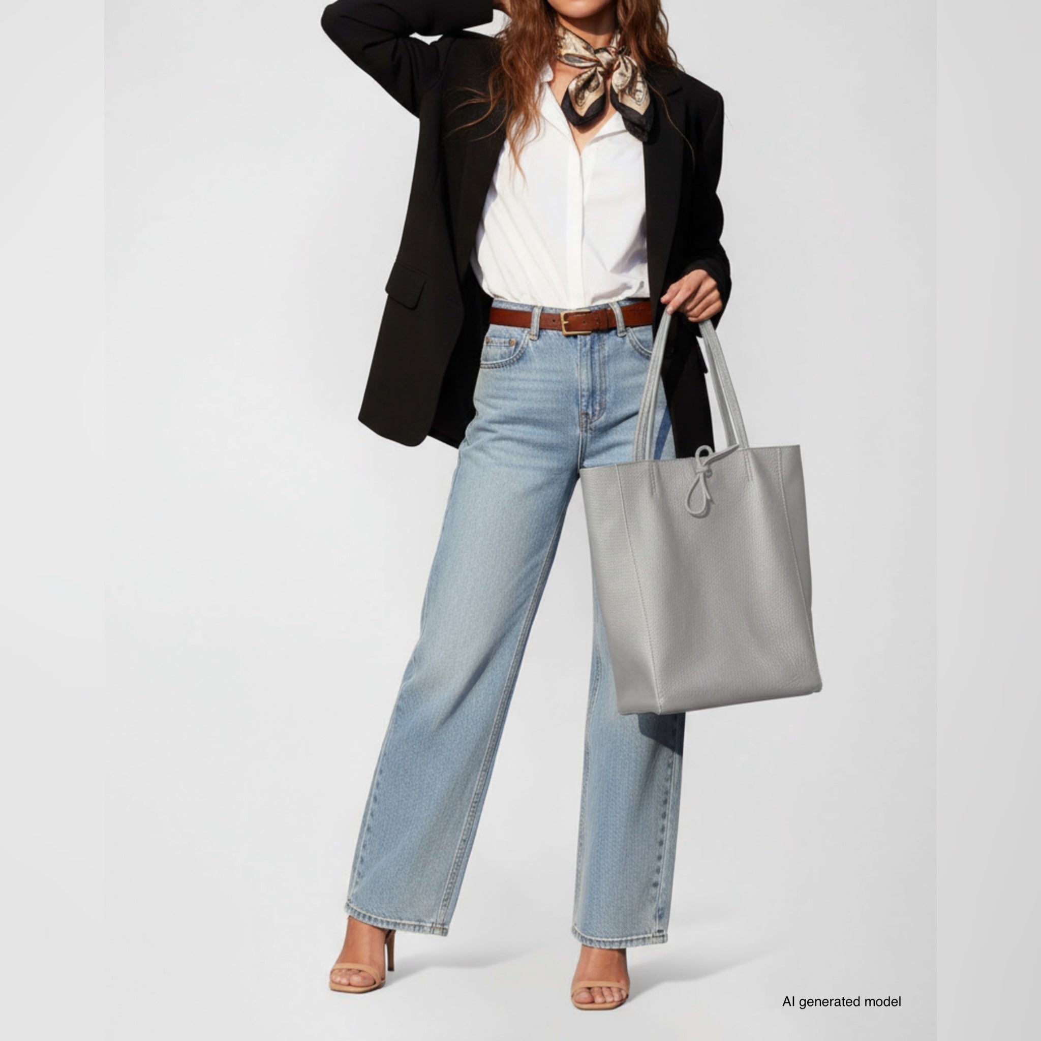 Italian Genuine Calf Leather Tote Bag - Minimalist Everyday Carryall