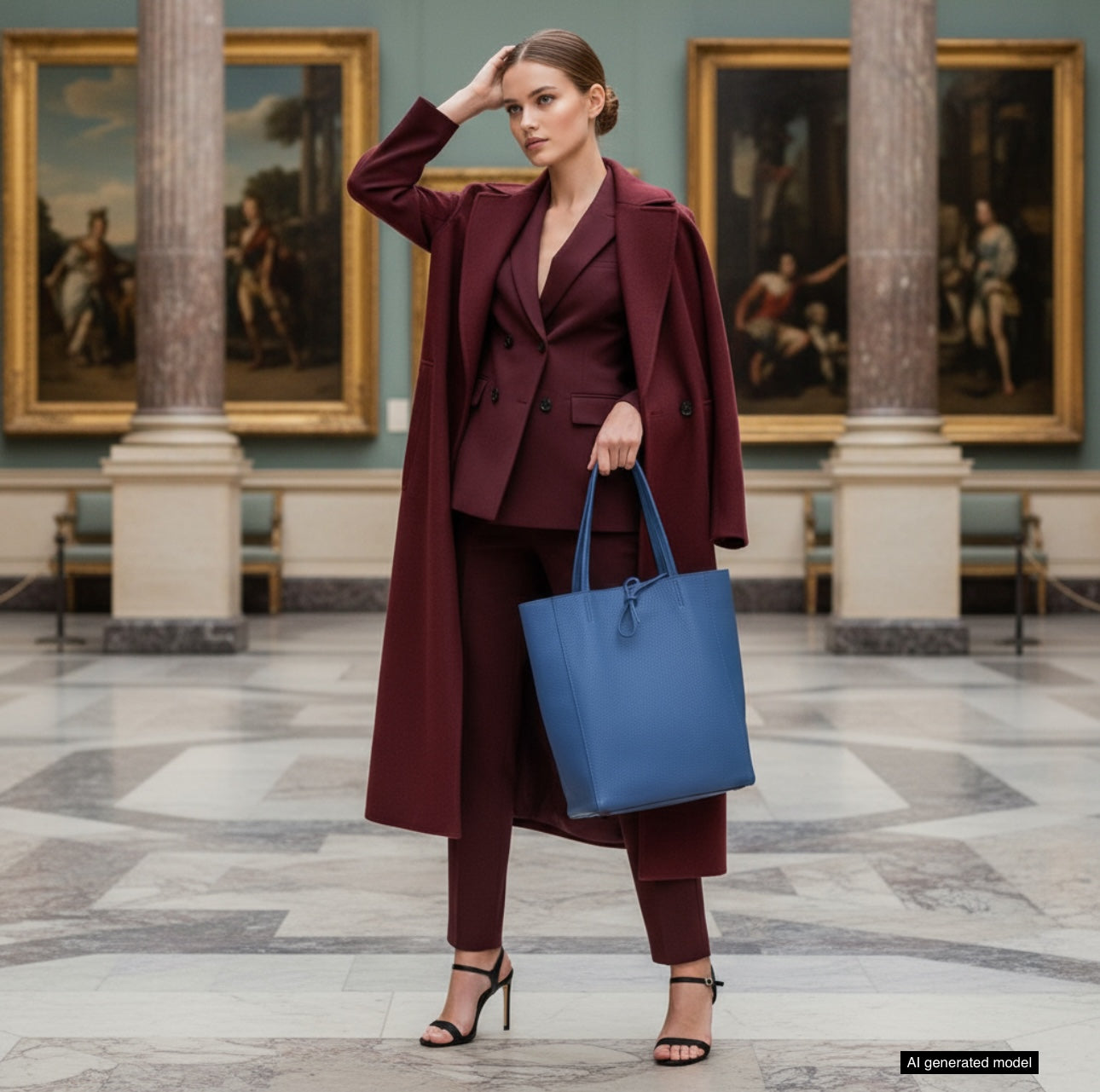 Italian Genuine Calf Leather Tote Bag - Minimalist Everyday Carryall