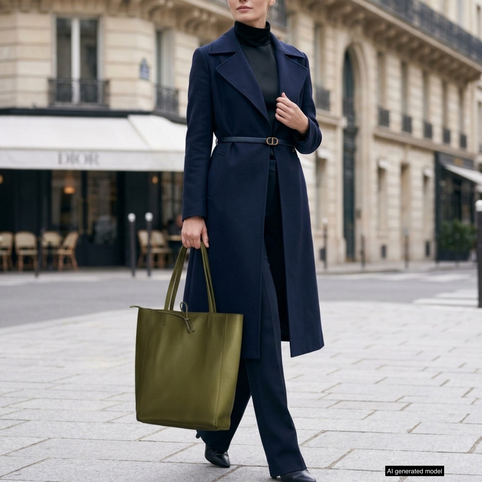 Italian Genuine Calf Leather Tote Bag - Minimalist Everyday Carryall