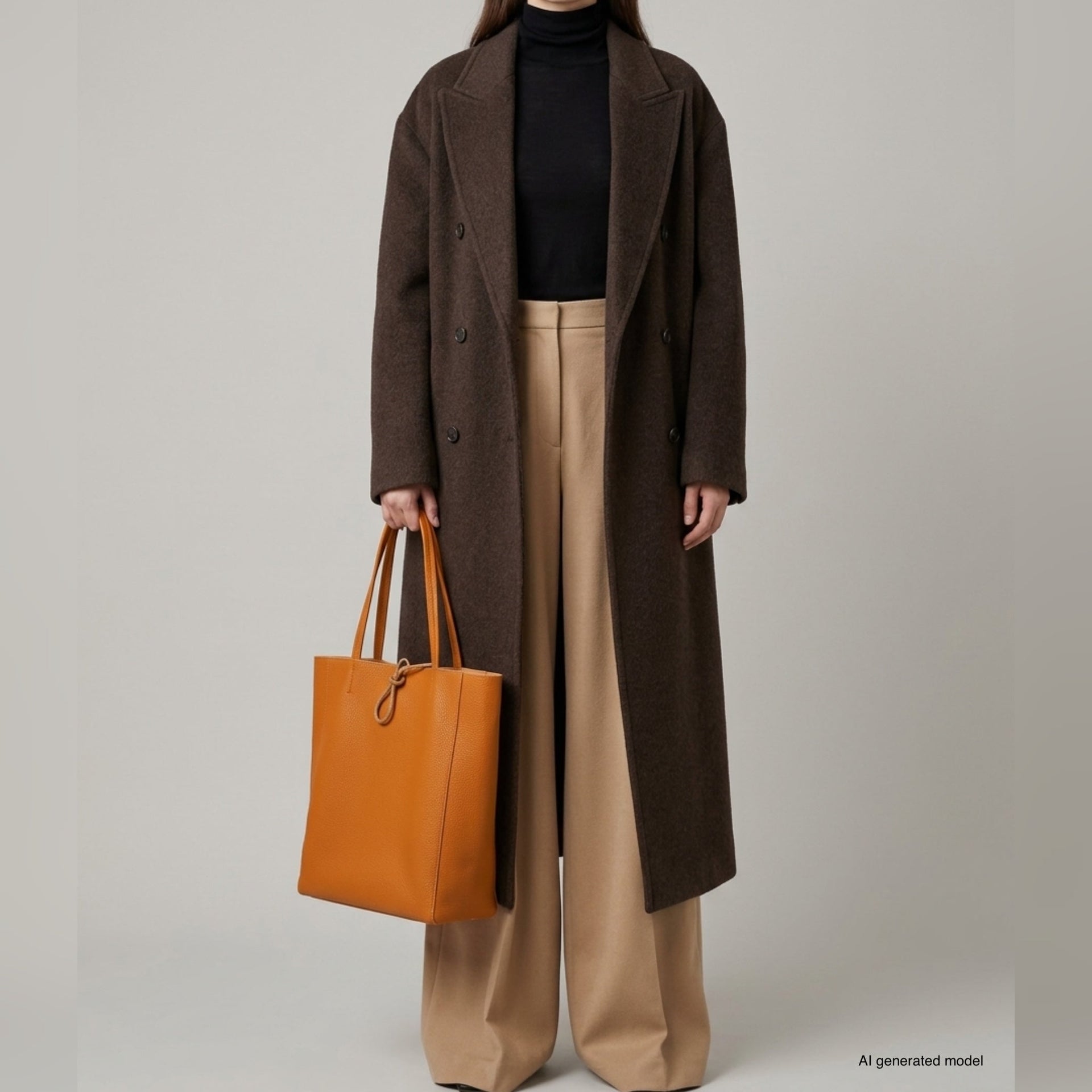 Italian Genuine Calf Leather Tote Bag - Minimalist Everyday Carryall