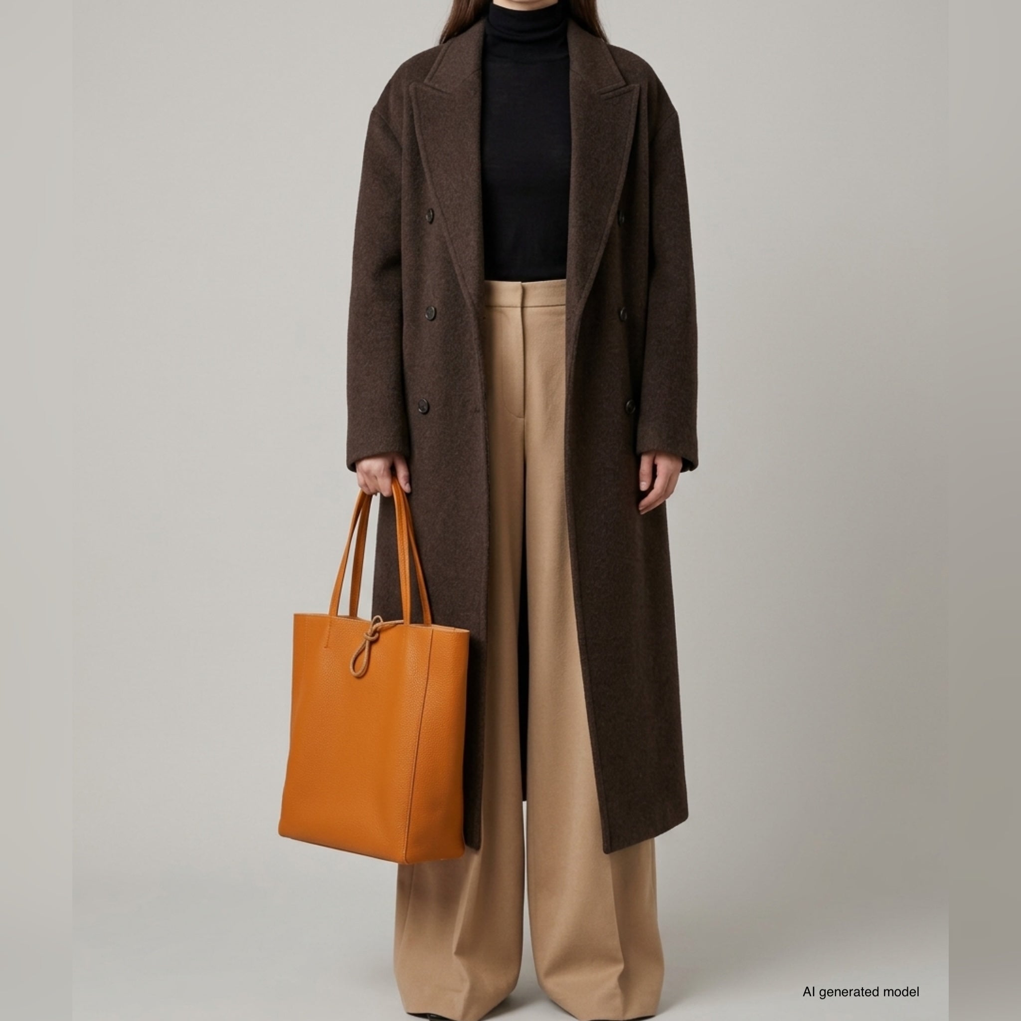 Italian Genuine Calf Leather Tote Bag - Minimalist Everyday Carryall