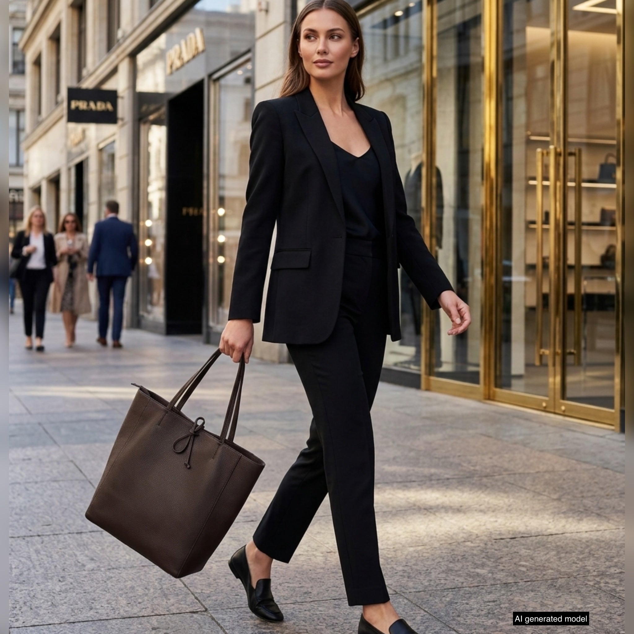 Italian Genuine Calf Leather Tote Bag - Minimalist Everyday Carryall