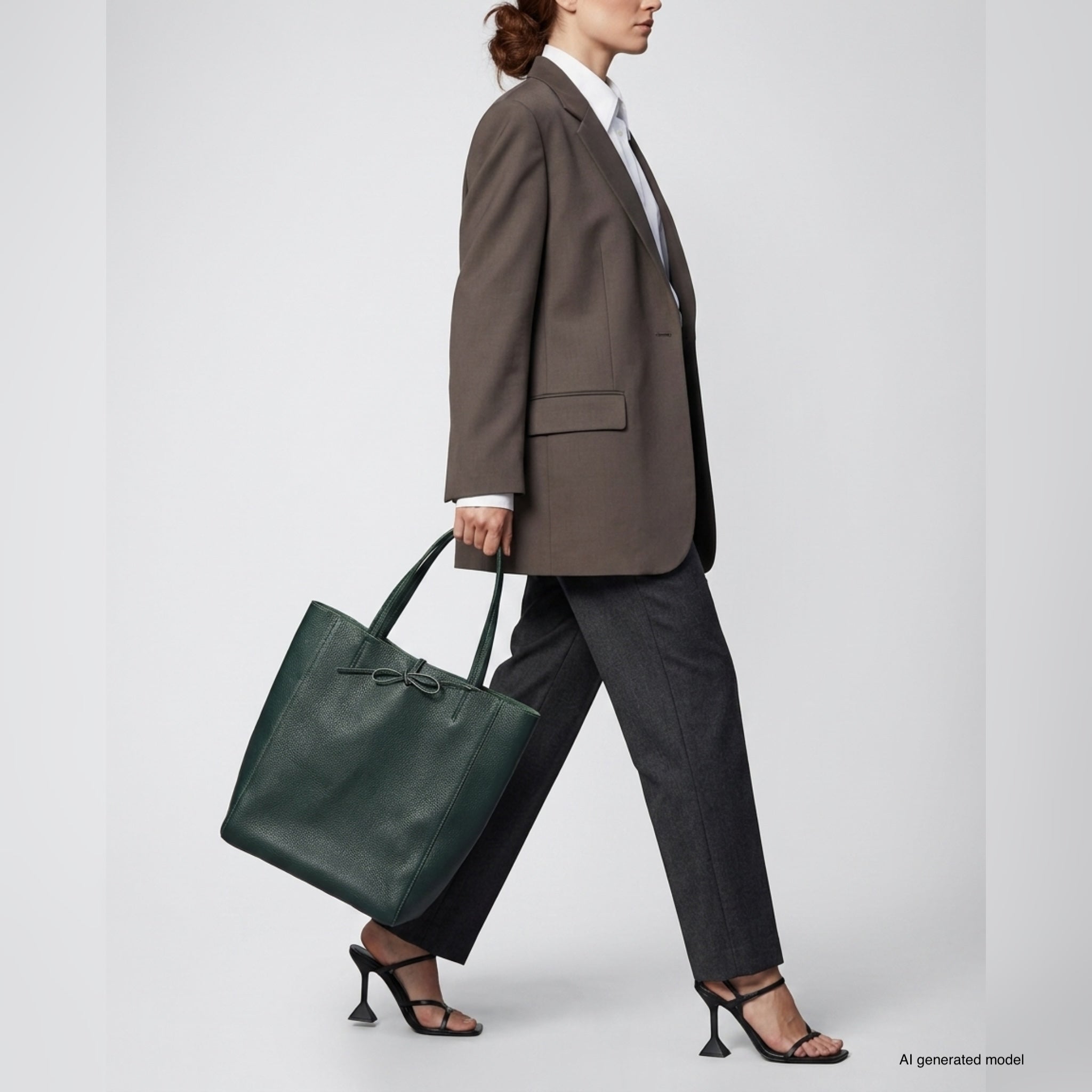 Italian Genuine Calf Leather Tote Bag - Minimalist Everyday Carryall
