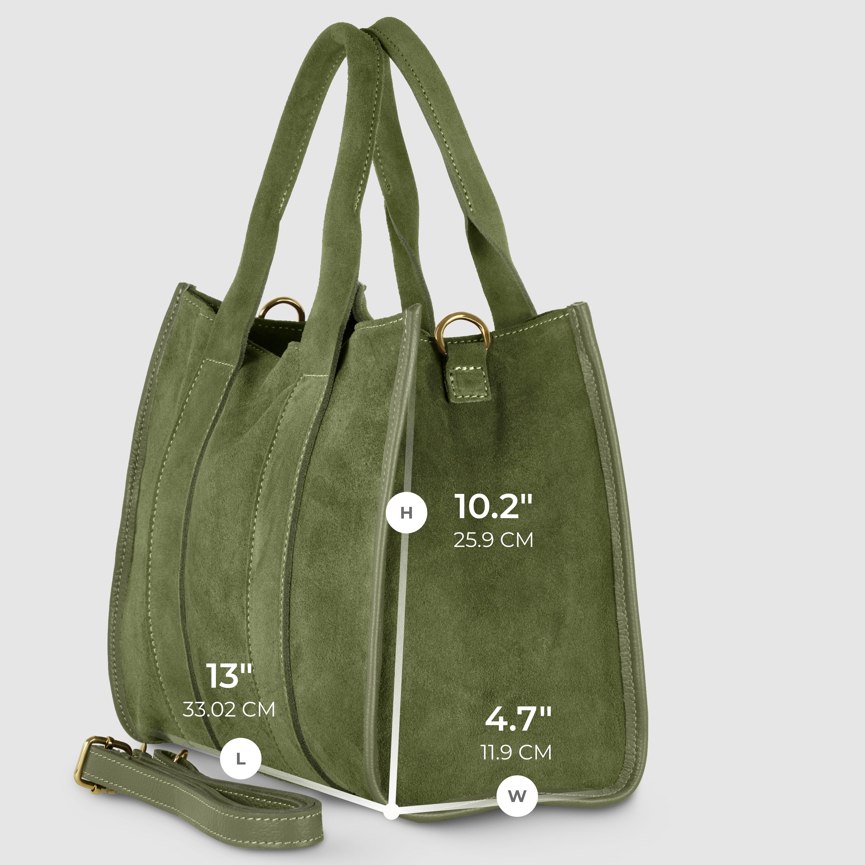 Italian Genuine Suede Dark Brown Structured Tote Bag
