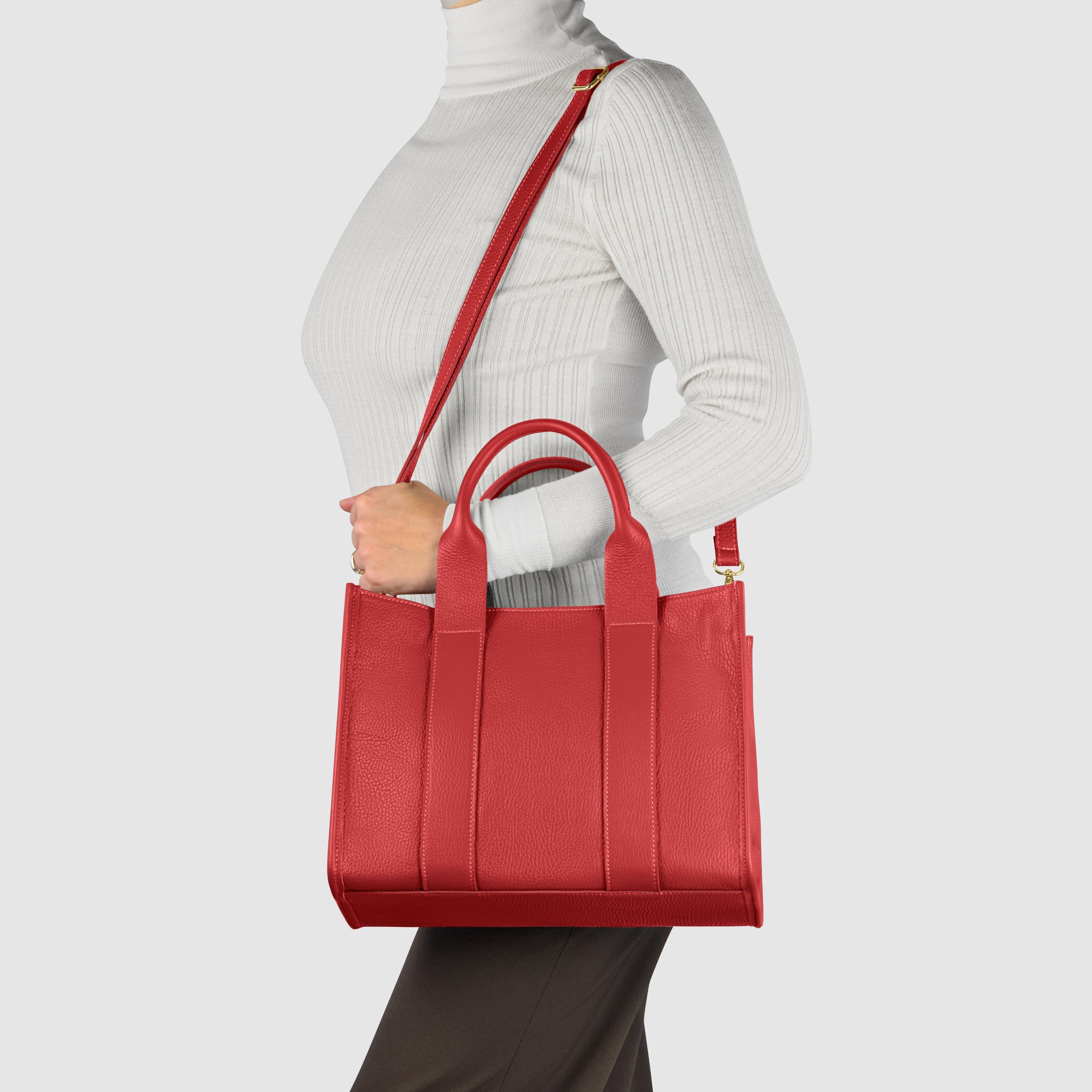 Italian Calf Leather Tote Bag – Structured Professional Purse