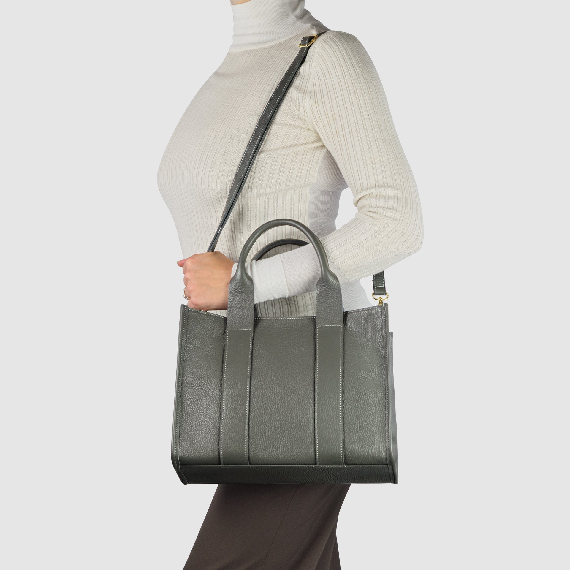 Italian Calf Leather Tote Bag – Structured Professional Purse