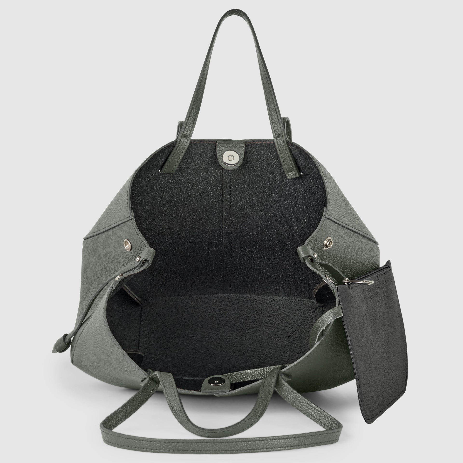 Italian Genuine Calf Leather Sculptural Tote Bag - Professional