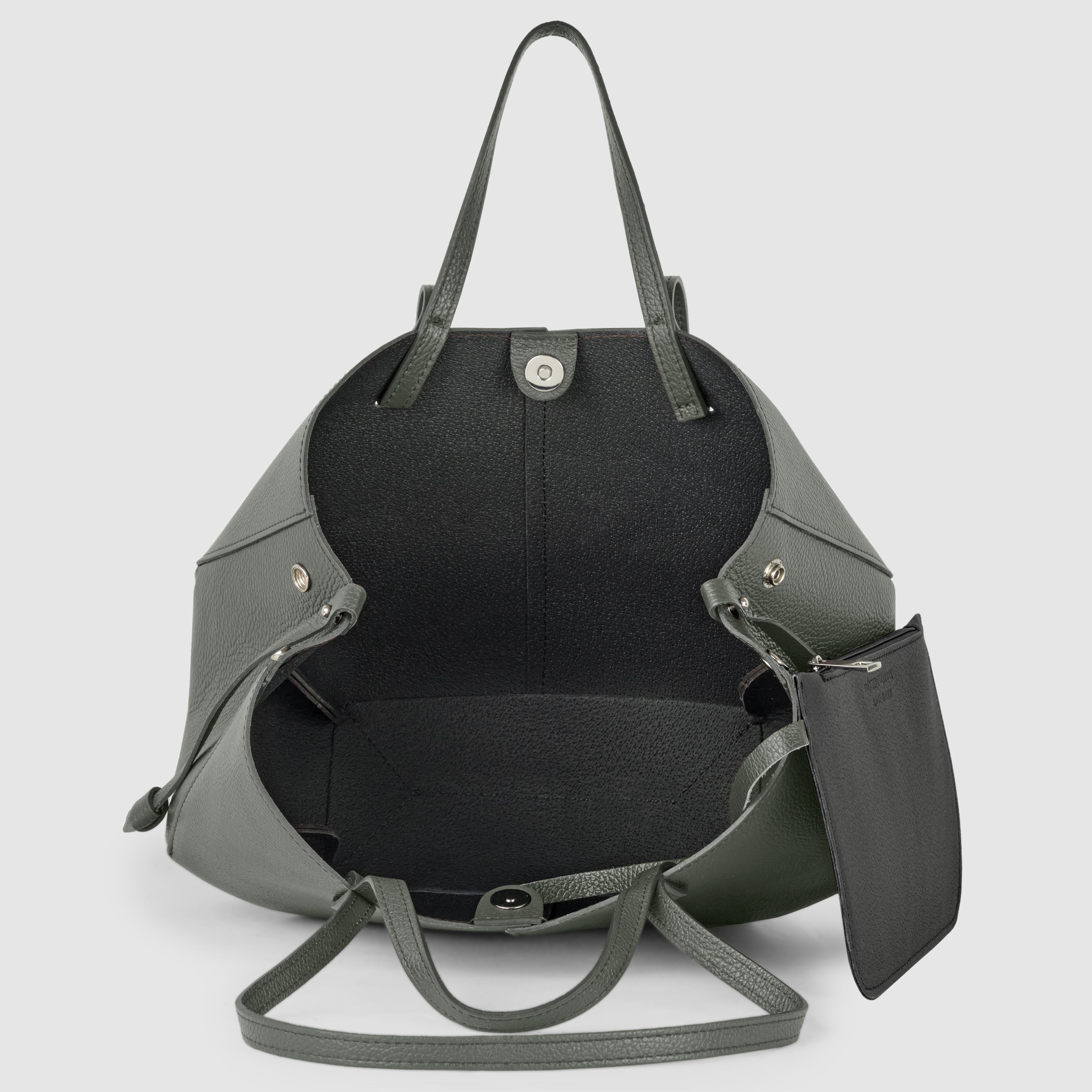 Italian Genuine Calf Leather Sculptural Tote Bag - Professional