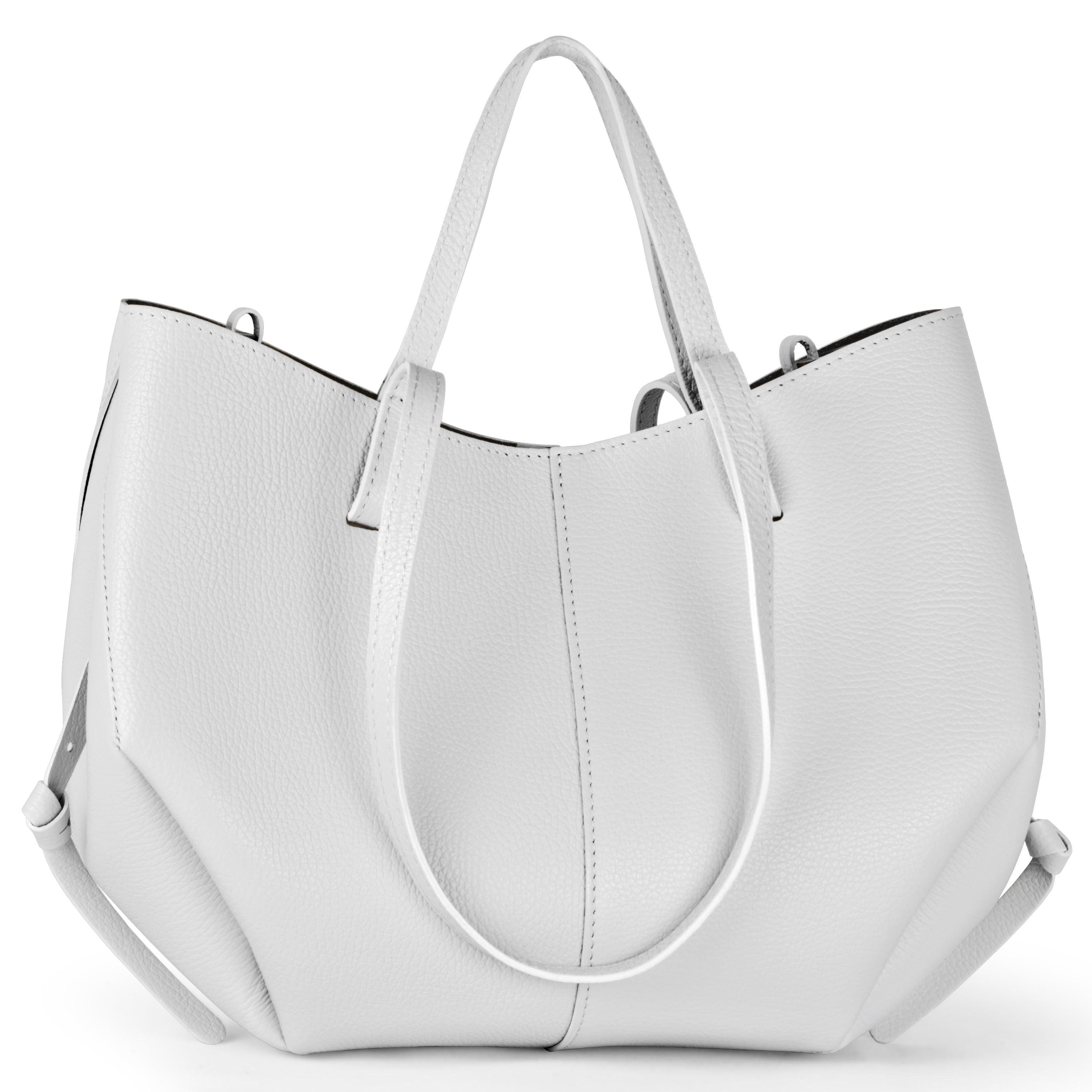 Italian Genuine Calf Leather Sculptural Tote Bag - Professional