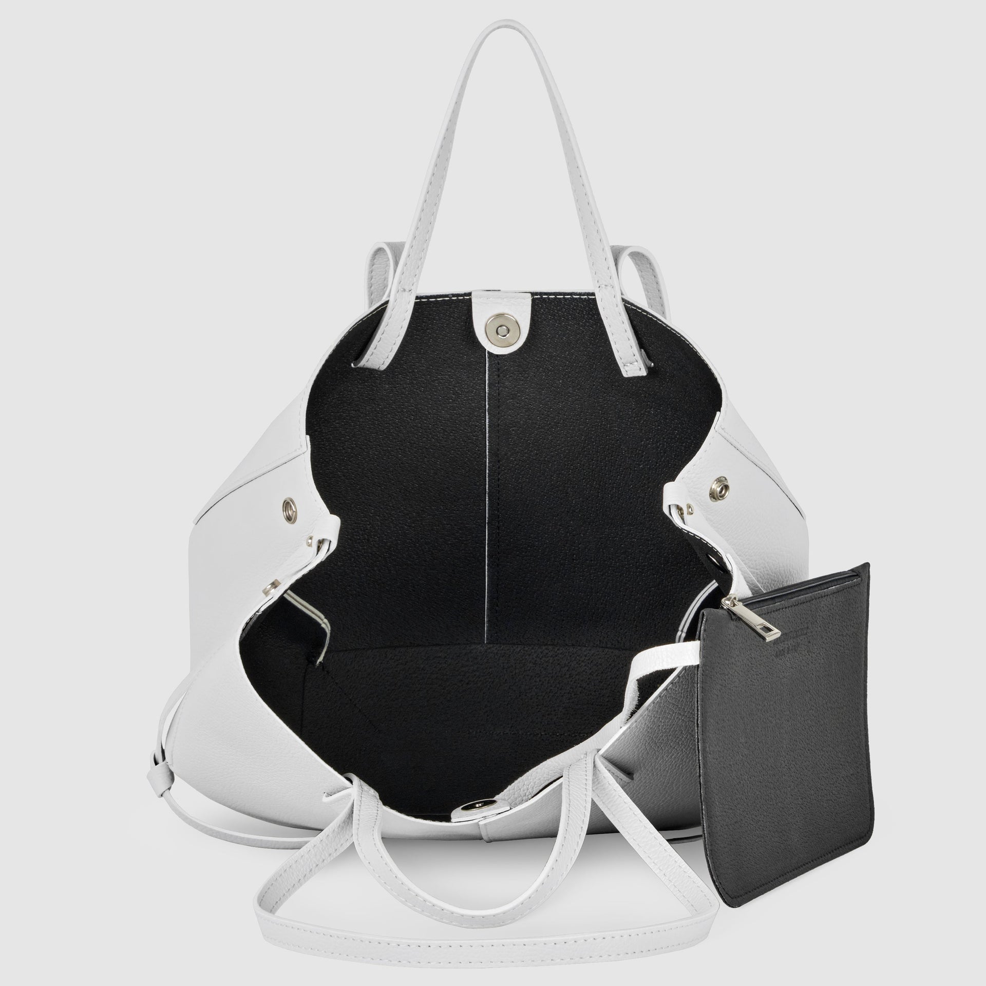 Italian Genuine Calf Leather Sculptural Tote Bag - Professional
