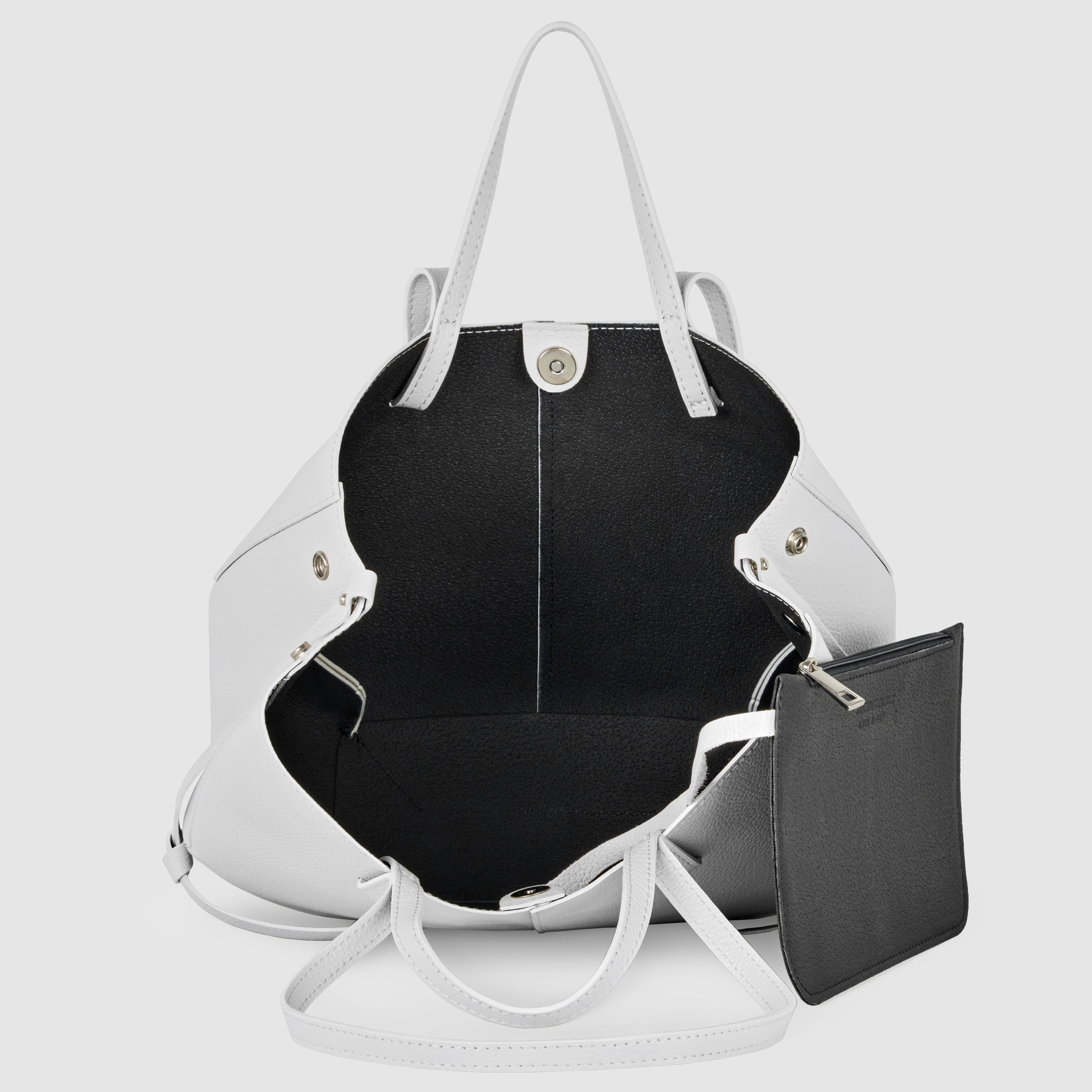 Italian Genuine Calf Leather Sculptural Tote Bag - Professional