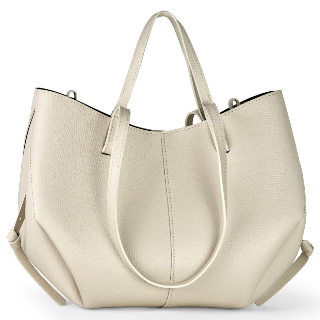 Italian Genuine Calf Leather Sculptural Tote Bag - Professional