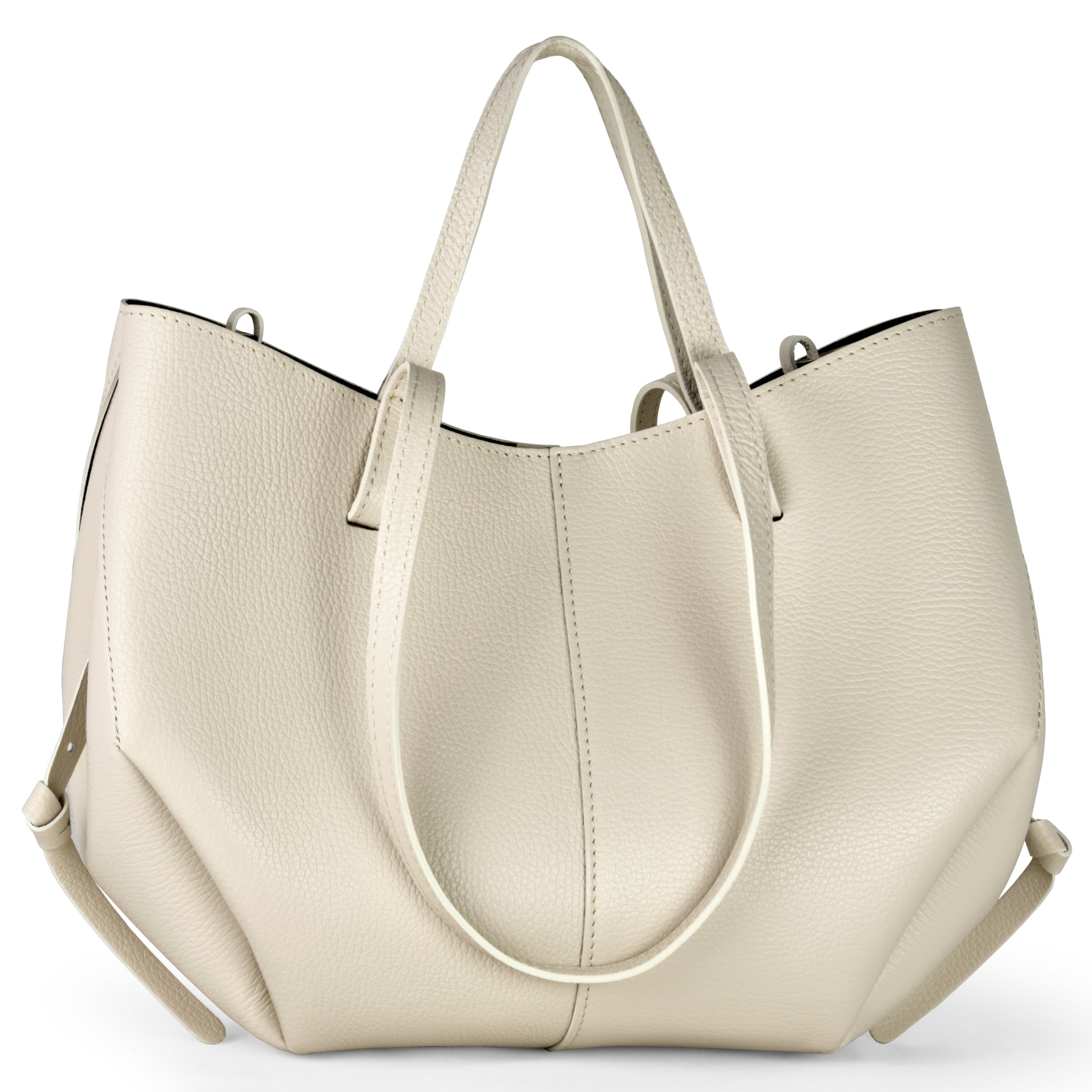 Italian Genuine Calf Leather Sculptural Tote Bag - Professional