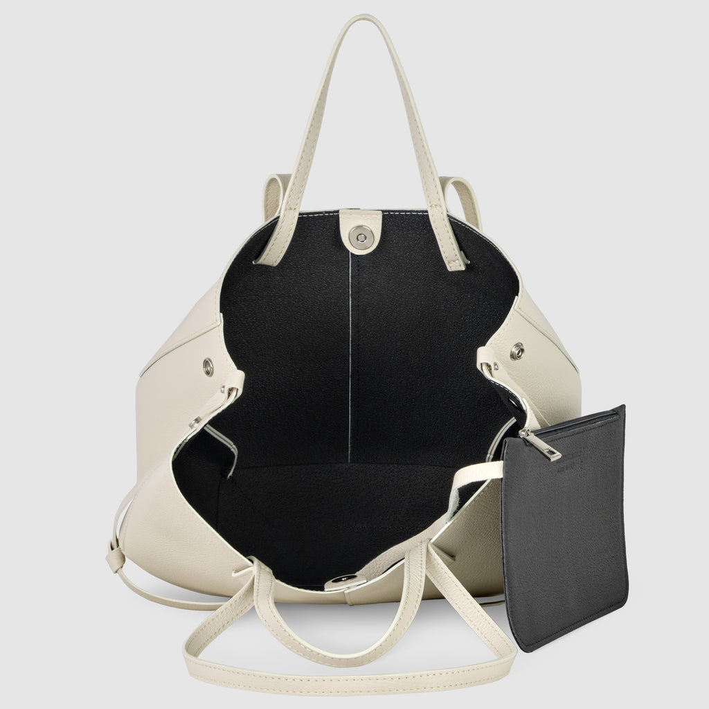 Italian Genuine Calf Leather Sculptural Tote Bag - Professional