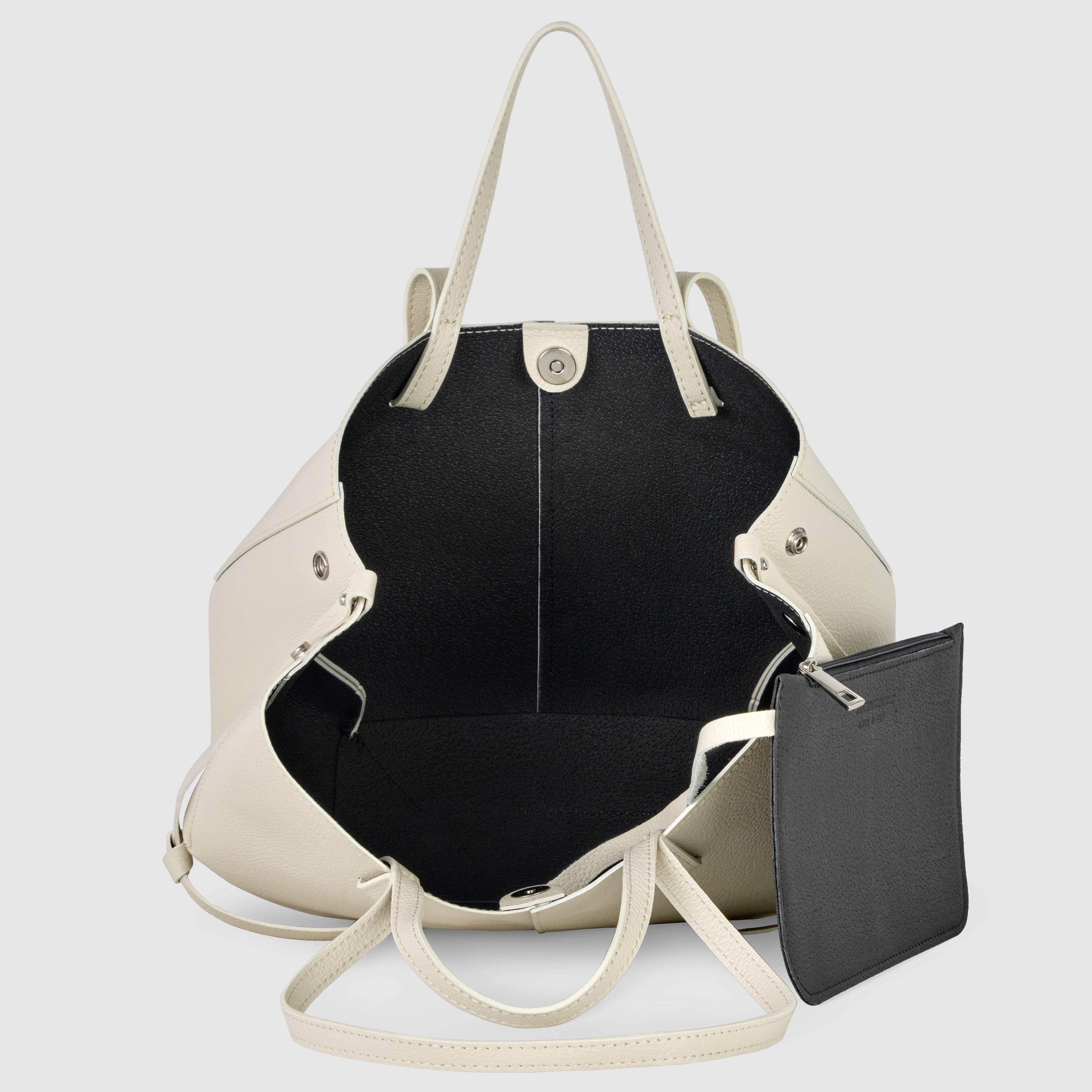 Italian Genuine Calf Leather Sculptural Tote Bag - Professional