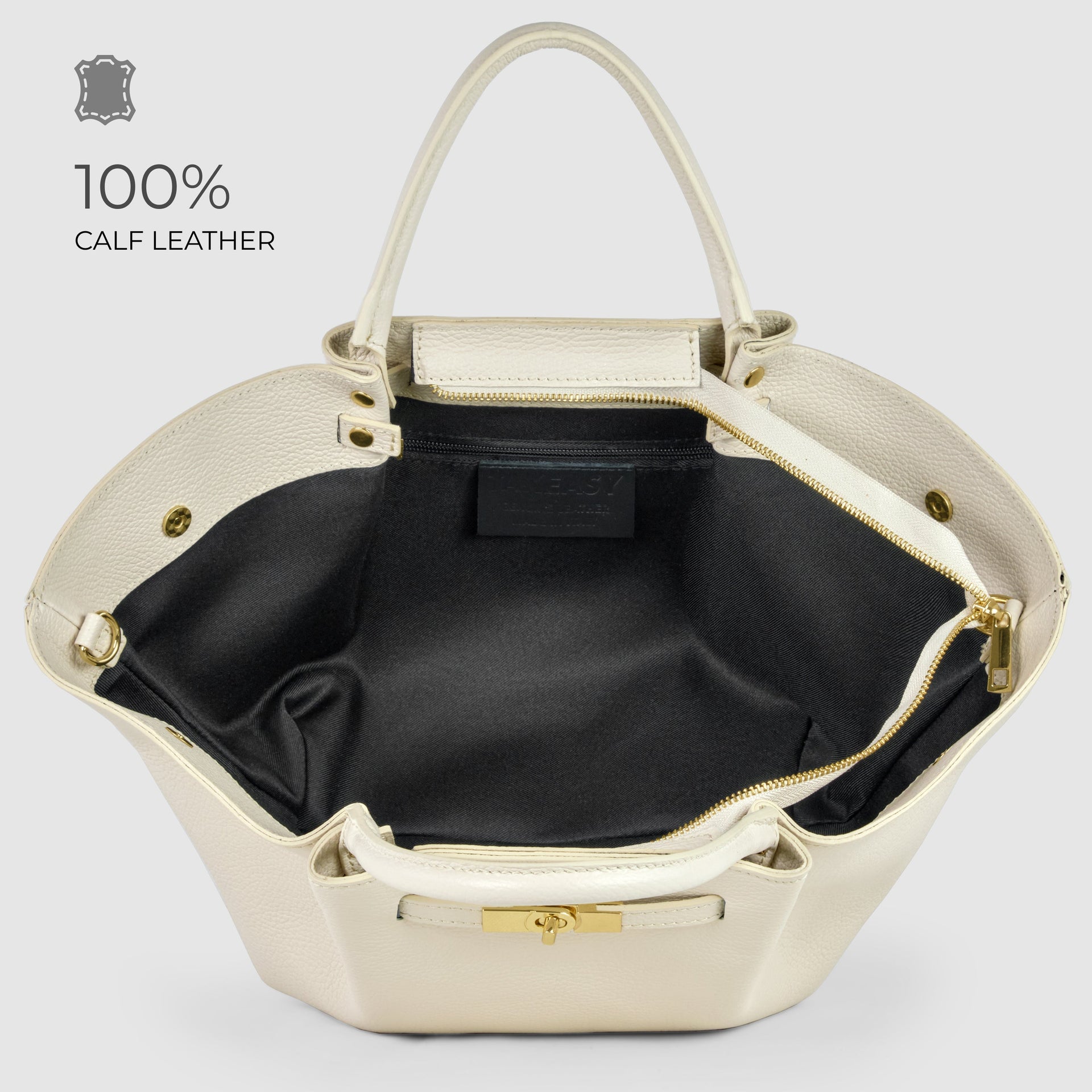 Italian Genuine Calf Leather Tote Bag