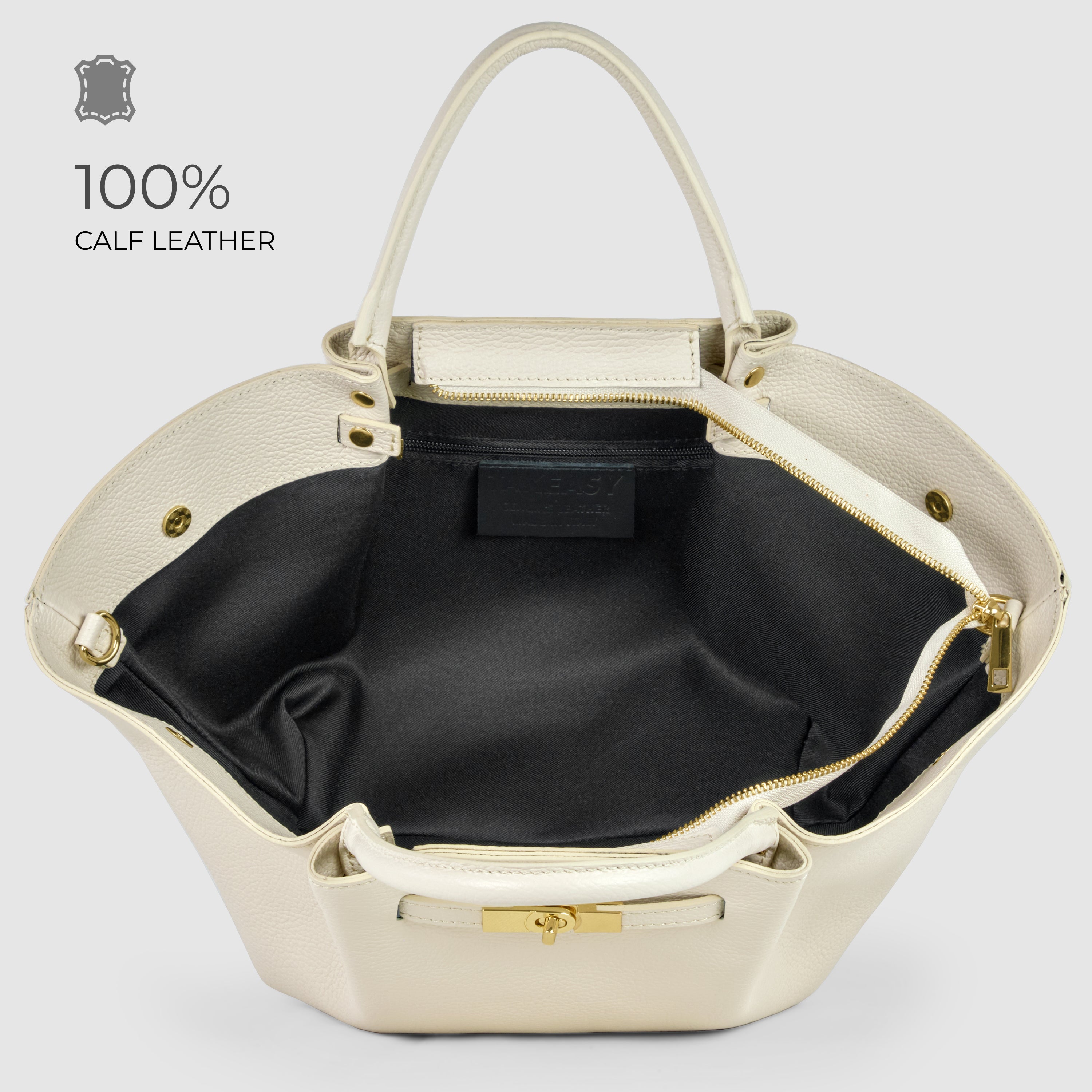 Italian Genuine Calf Leather Tote Bag