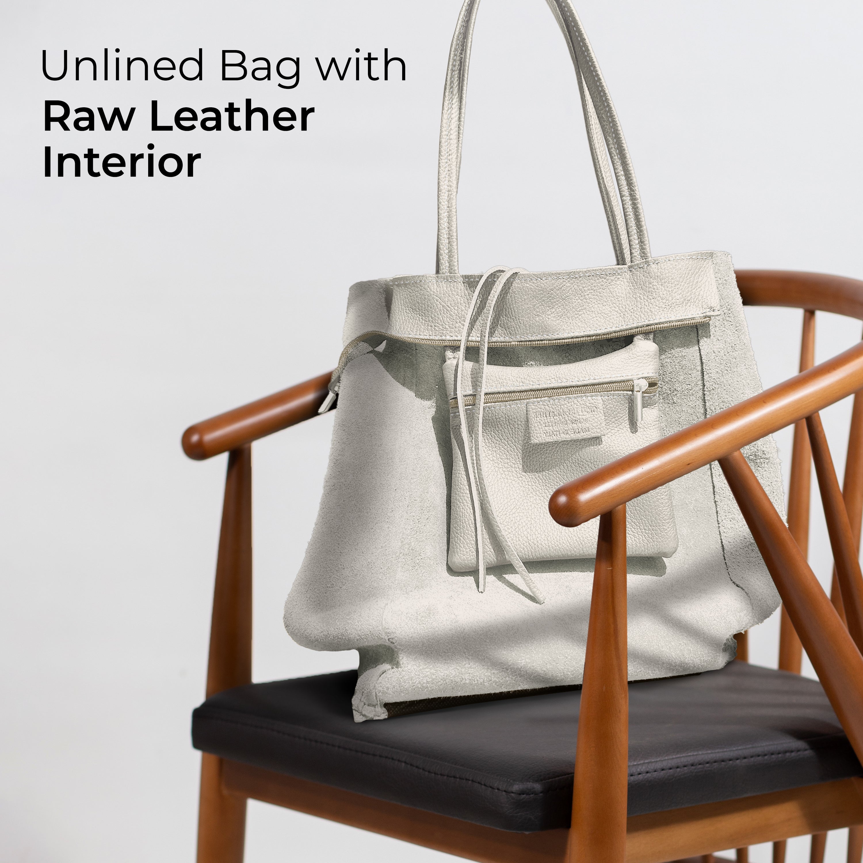 Italian Genuine Calf Leather Tote Bag - Minimalist Everyday Carryall