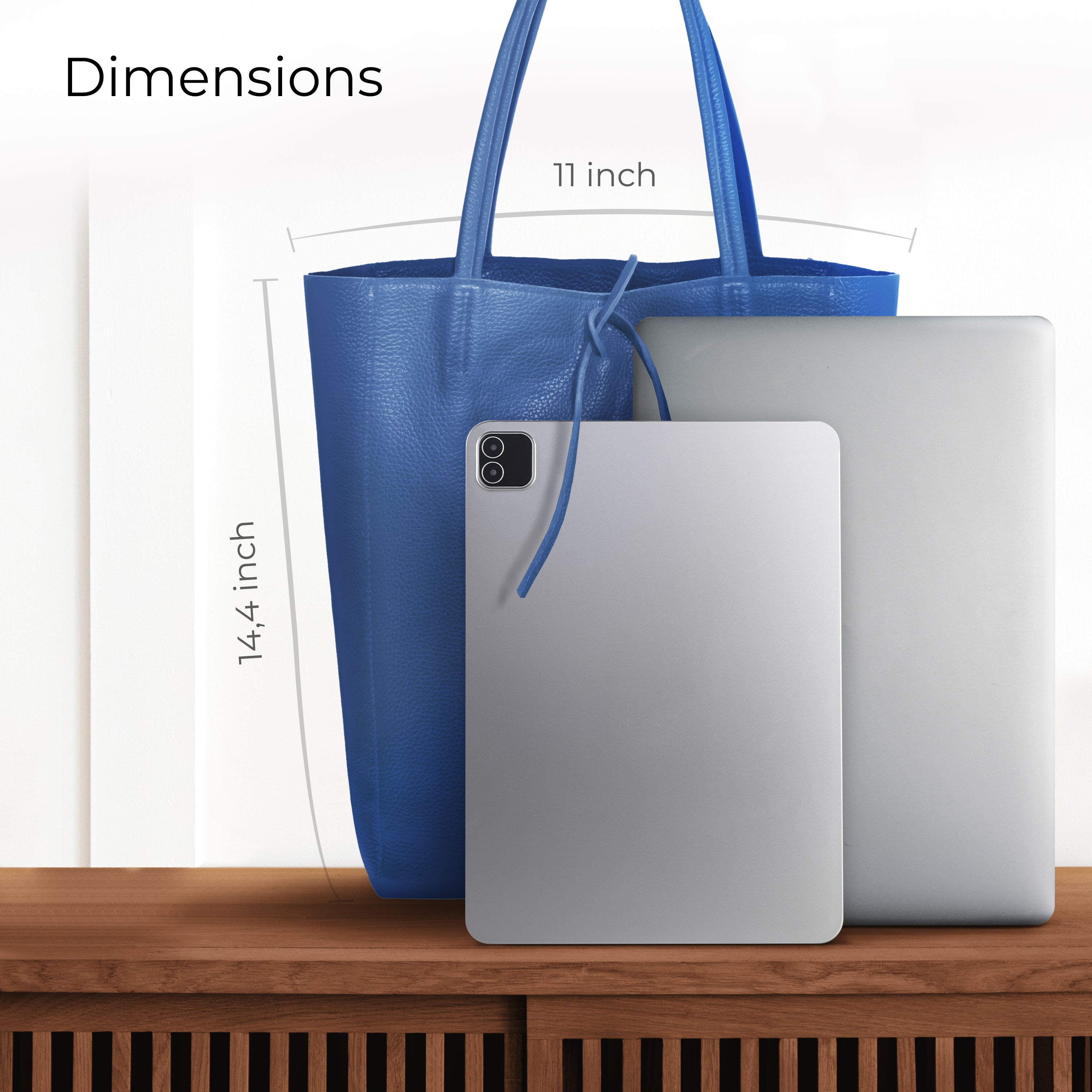 Italian Genuine Calf Leather Tote Bag - Minimalist Everyday Carryall