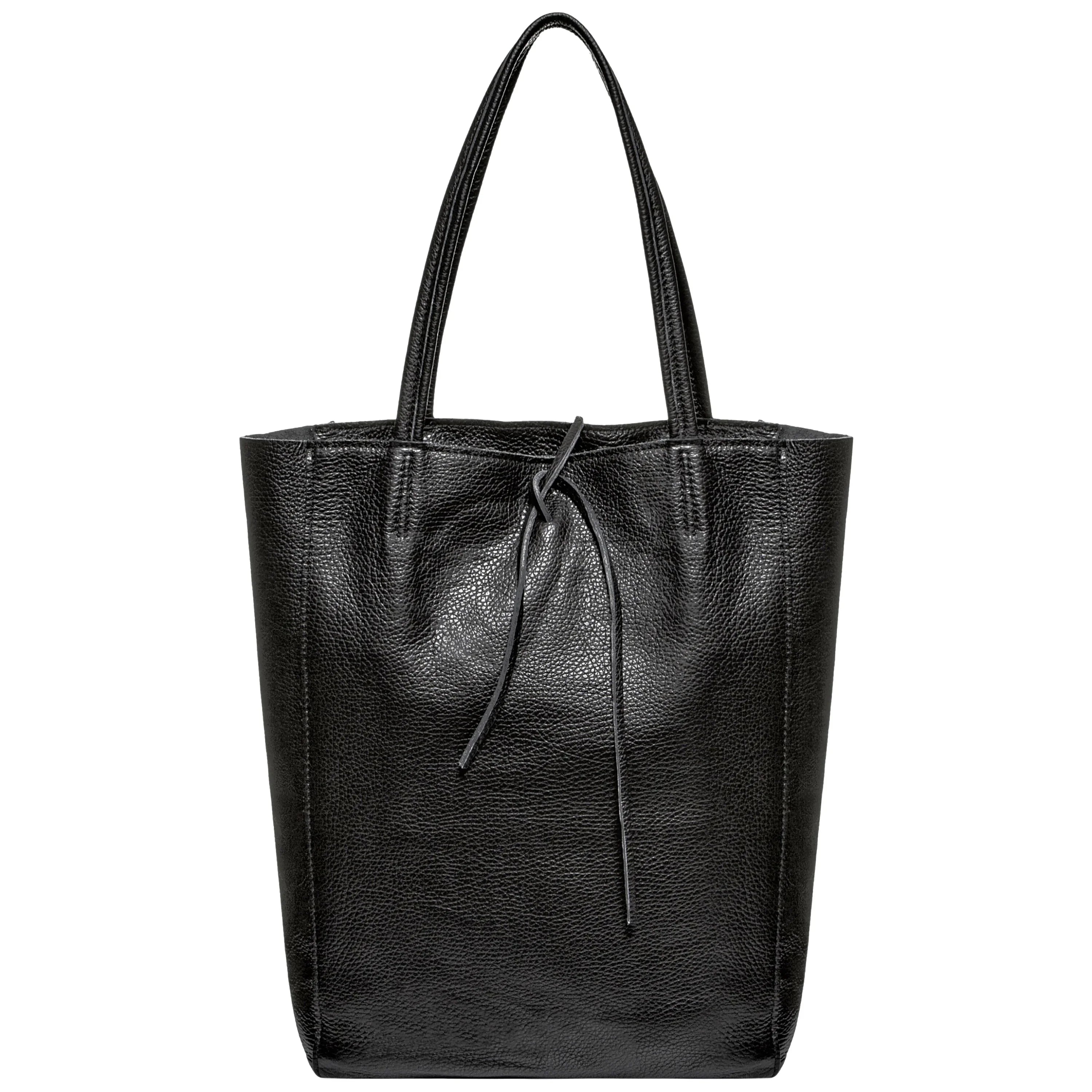 Italian Genuine Calf Leather Tote Bag - Minimalist Everyday Carryall