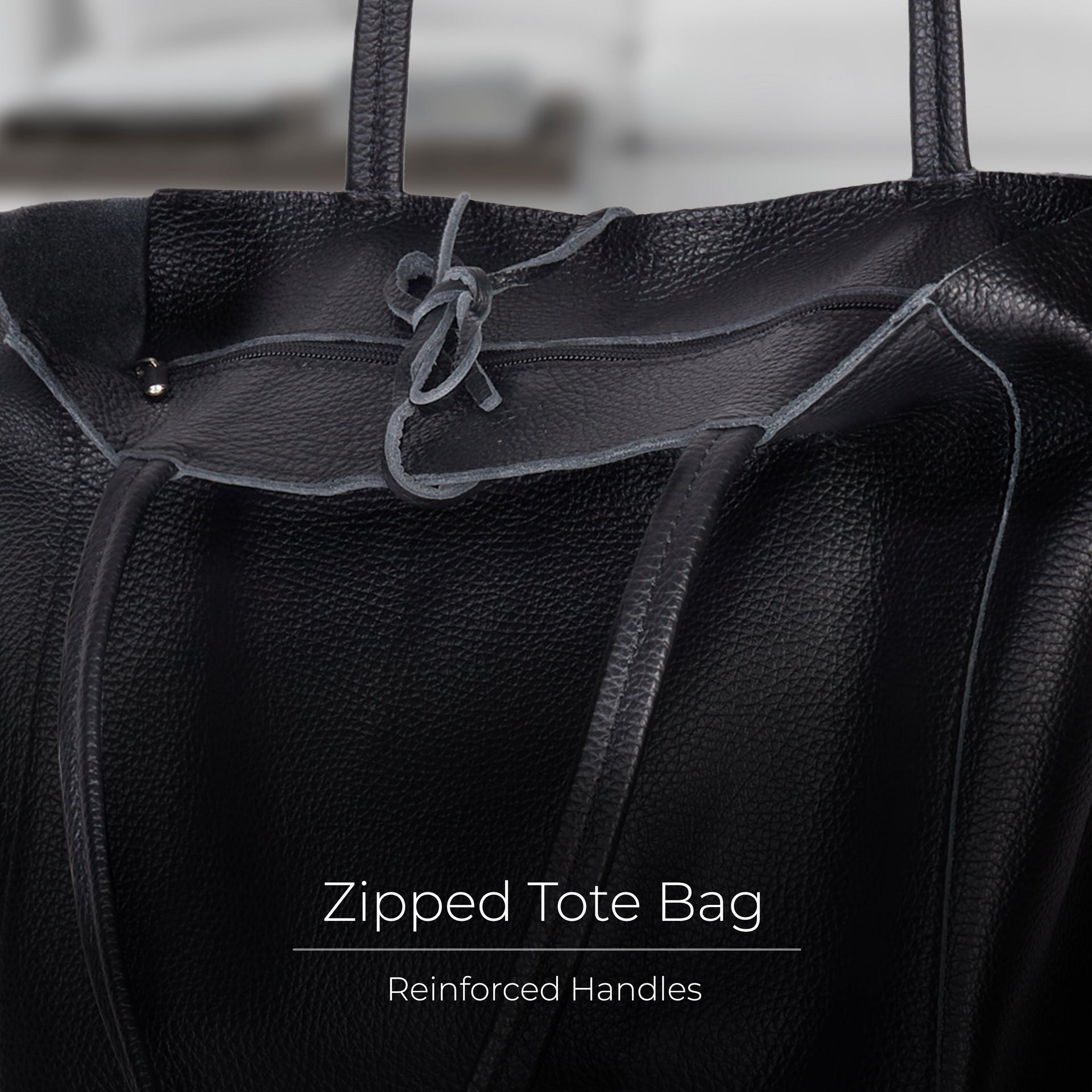 Italian Genuine Calf Leather Tote Bag - Minimalist Everyday Carryall