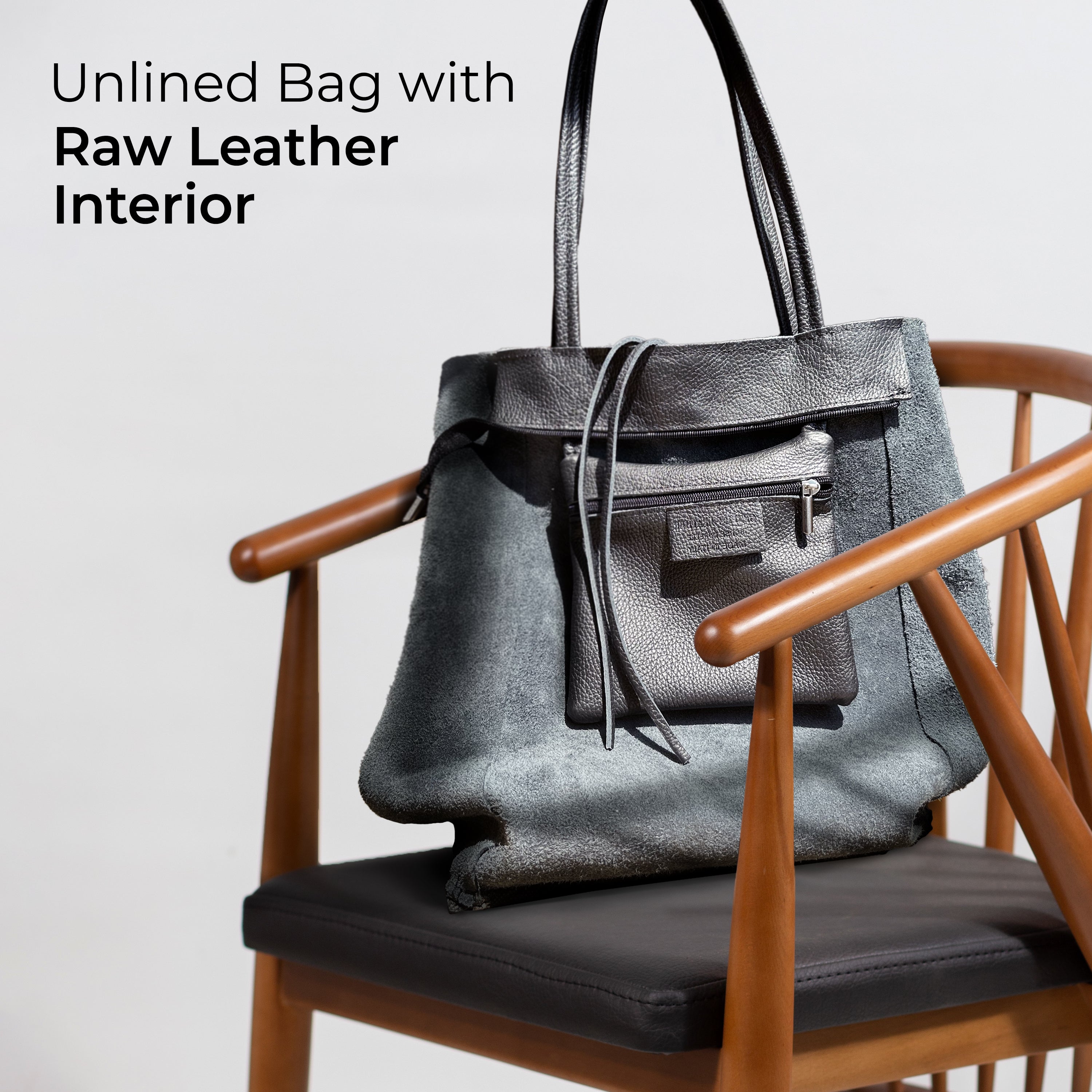 Italian Genuine Calf Leather Tote Bag - Minimalist Everyday Carryall