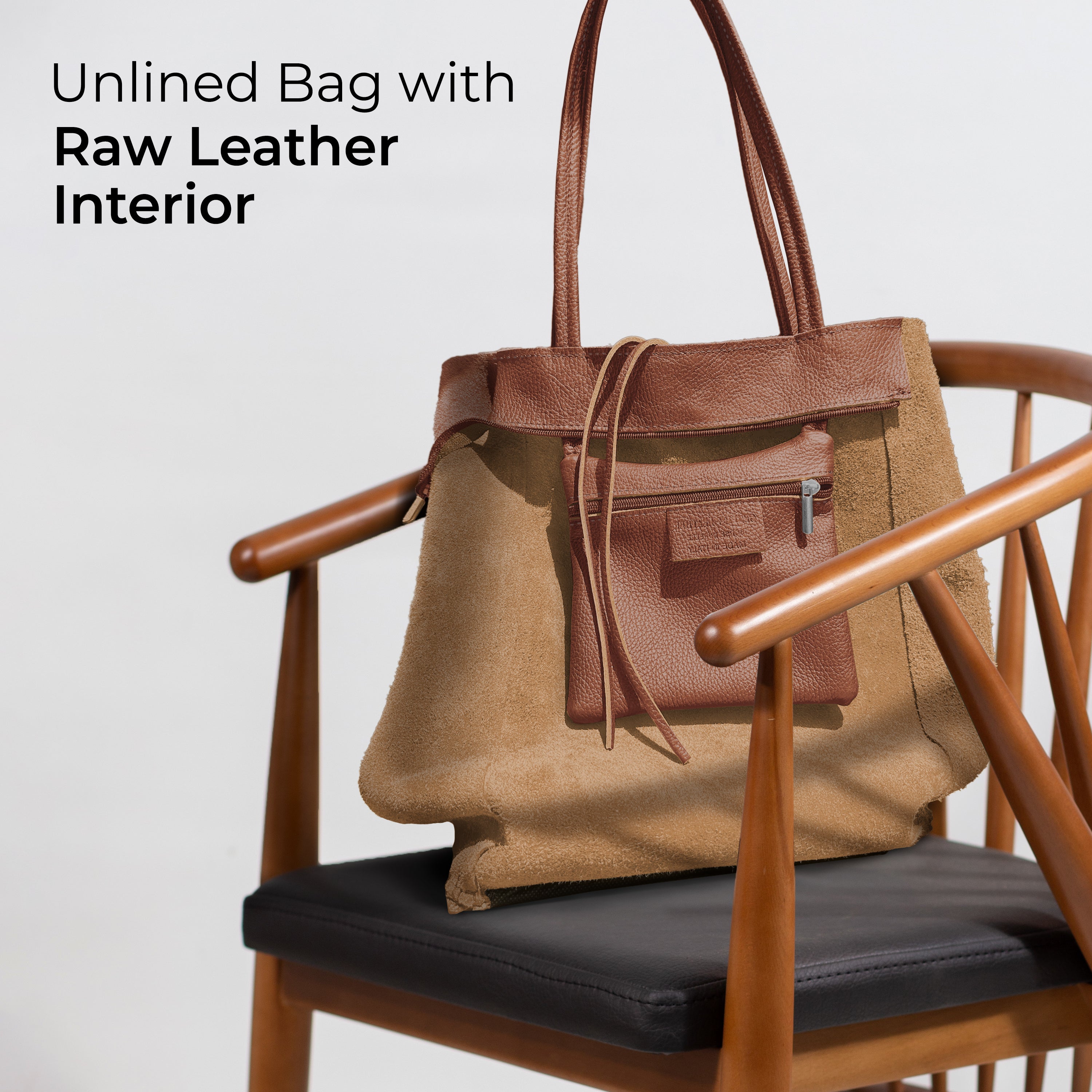 Italian Genuine Calf Leather Tote Bag - Minimalist Everyday Carryall